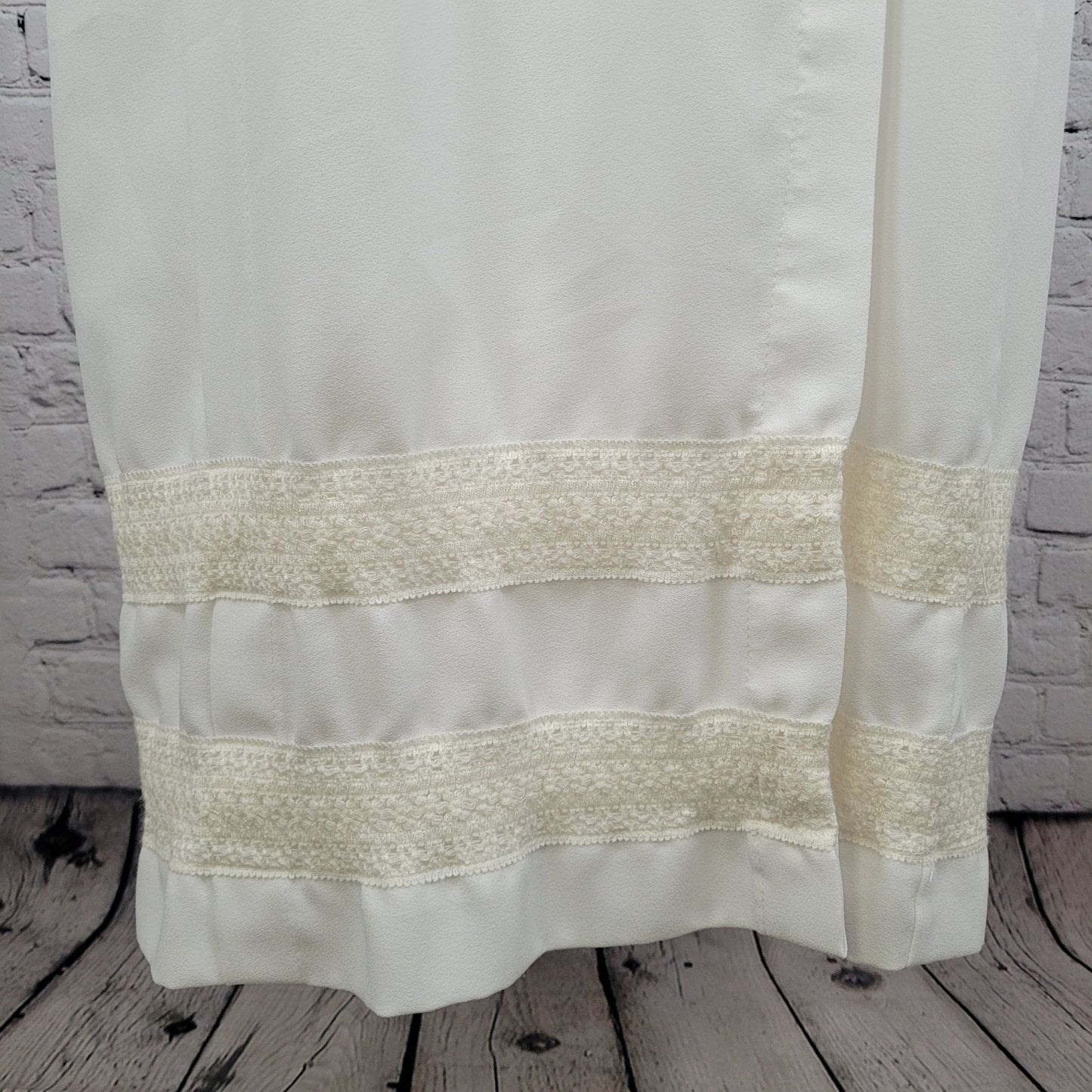 VTG Collegiate Cap & Gown White Lace Trim Clergy Robe Alb USA Made Size 55-42-32