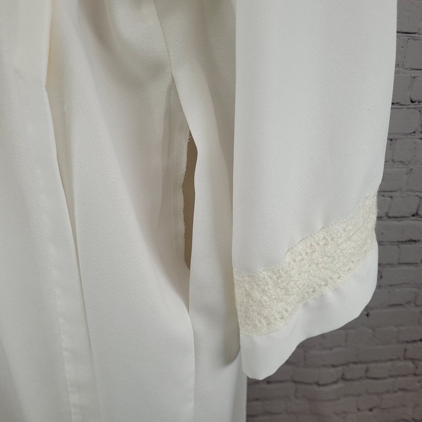 VTG Collegiate Cap & Gown White Lace Trim Clergy Robe Alb USA Made Size 55-42-32