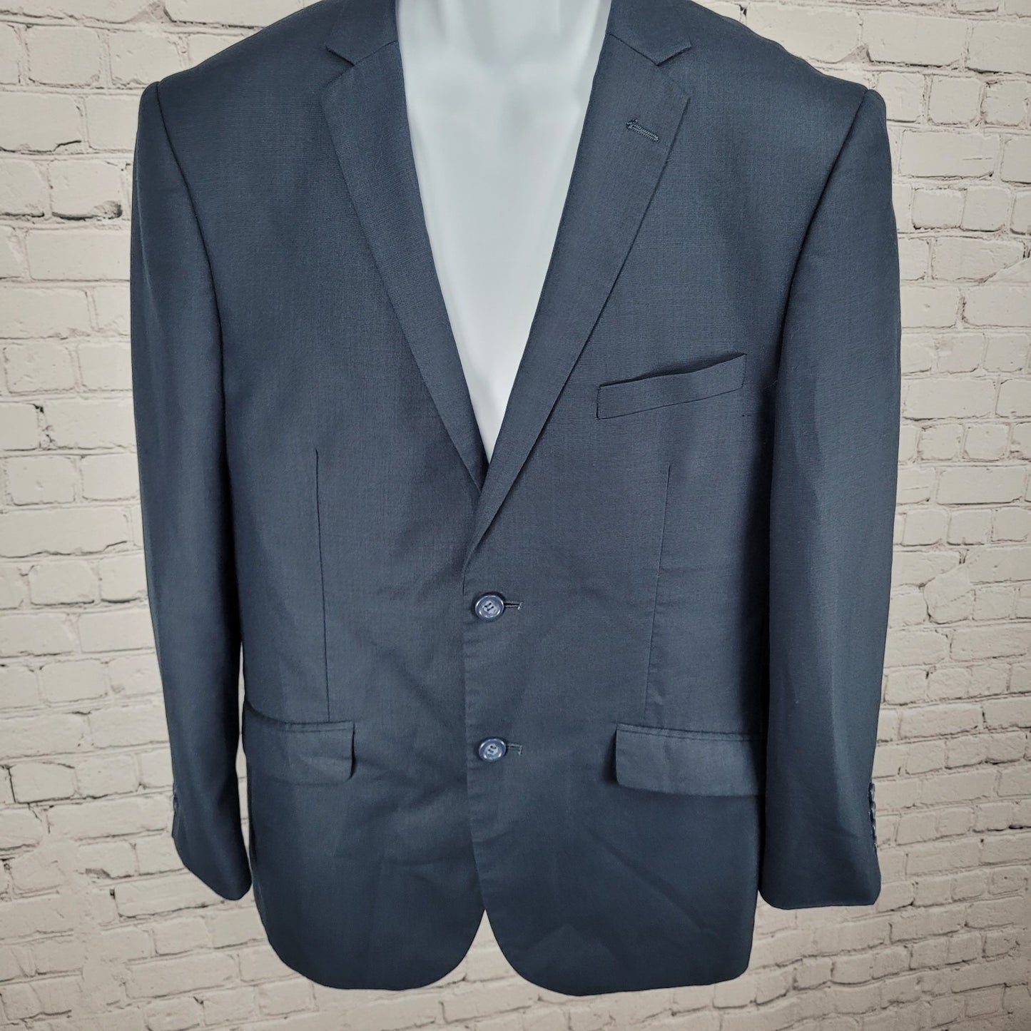 Figlio Lontano Navy 2 Button Single Vented Notch Blazer Sport Coat Size 40R