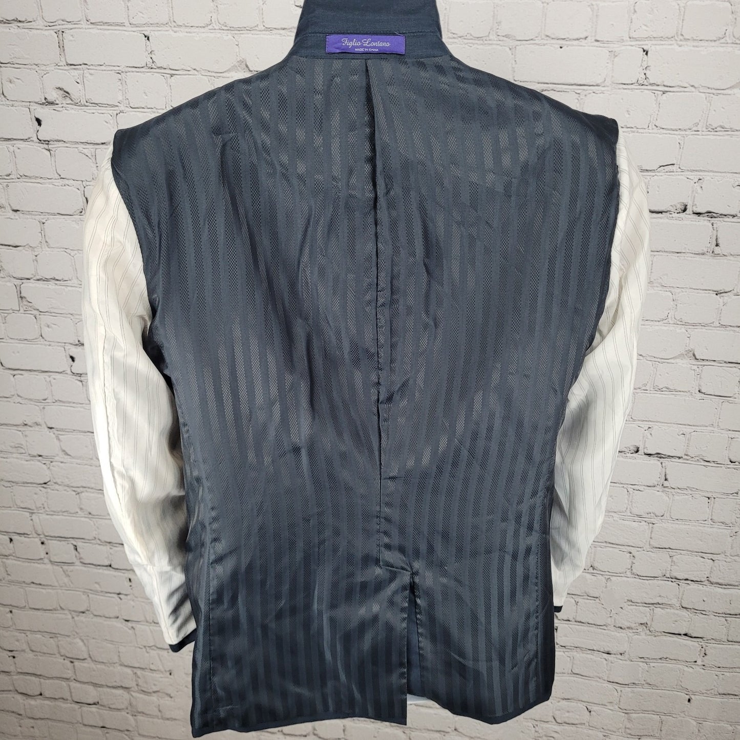 Figlio Lontano Navy 2 Button Single Vented Notch Blazer Sport Coat Size 40R
