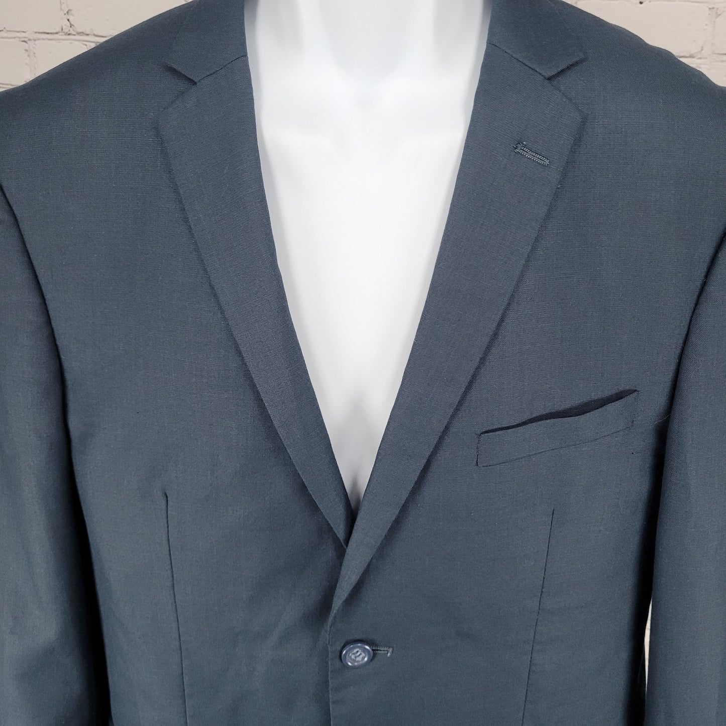 Figlio Lontano Navy 2 Button Single Vented Notch Blazer Sport Coat Size 40R