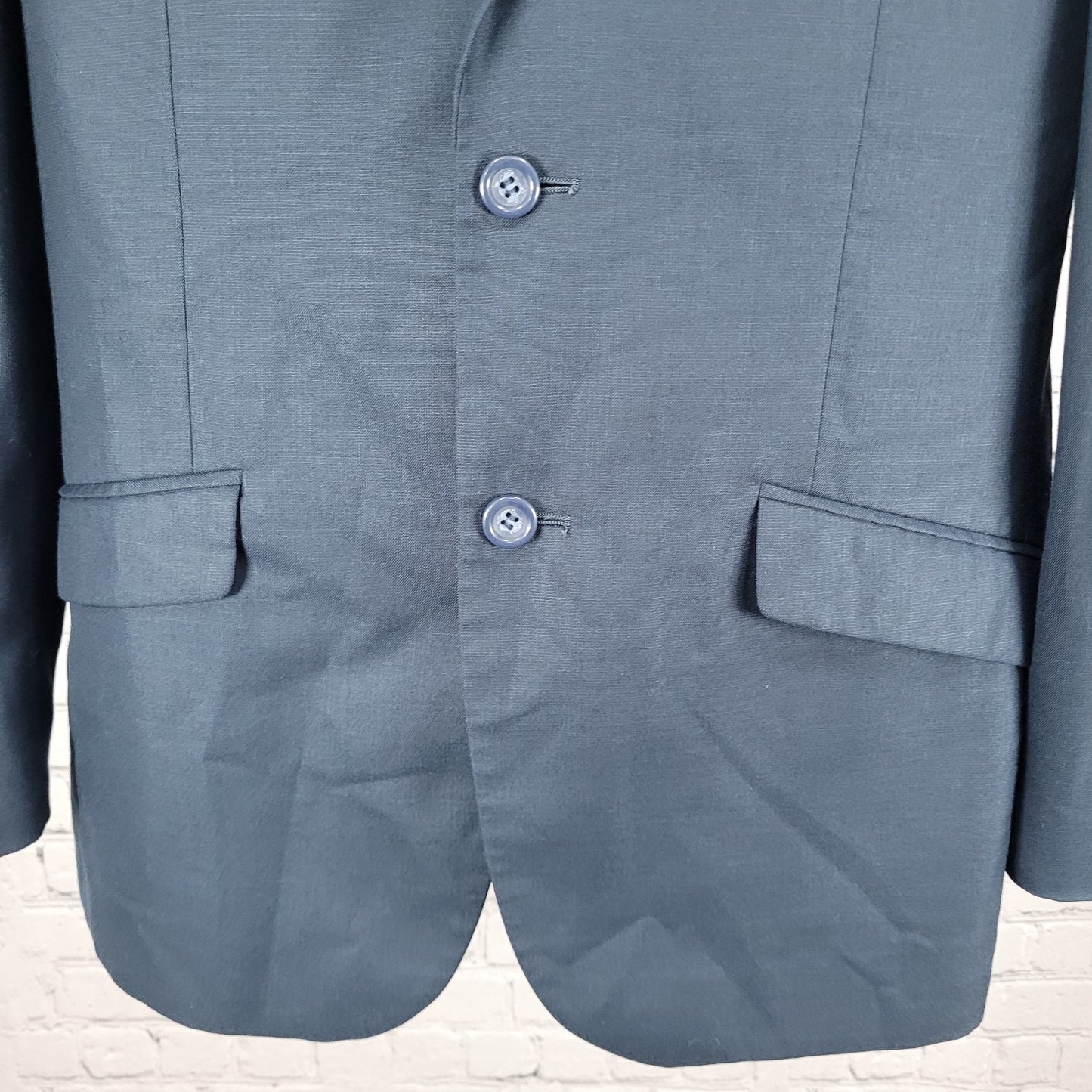 Figlio Lontano Navy 2 Button Single Vented Notch Blazer Sport Coat Size 40R