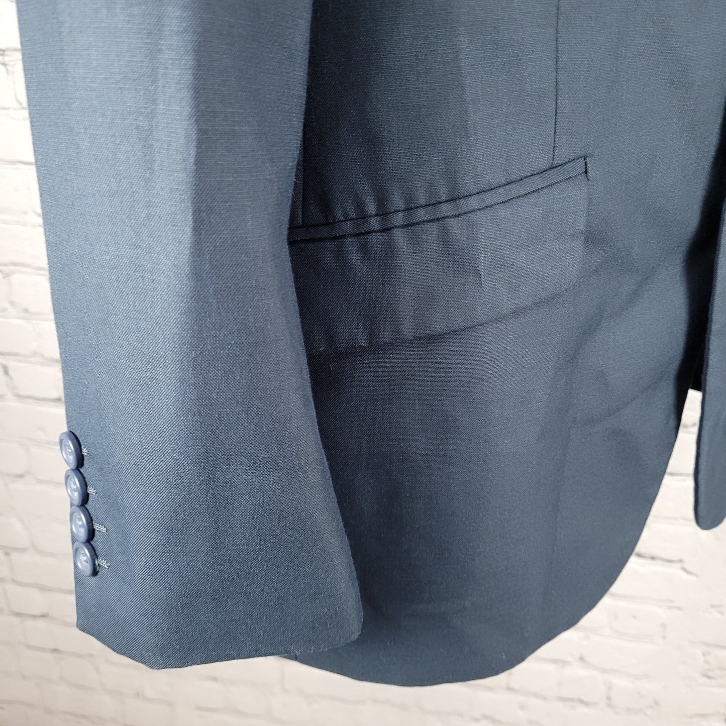 Figlio Lontano Navy 2 Button Single Vented Notch Blazer Sport Coat Size 40R