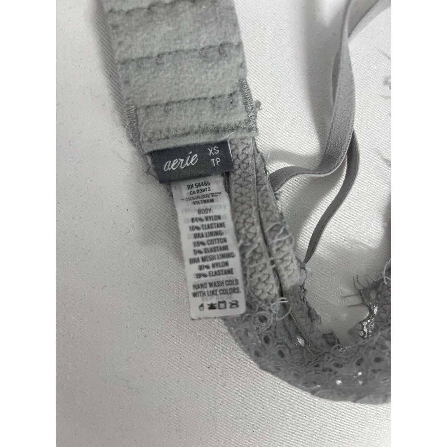 Aerie Lace Gray Crisscross Strappy Back Removable Padding Bralette Bra Womens XS