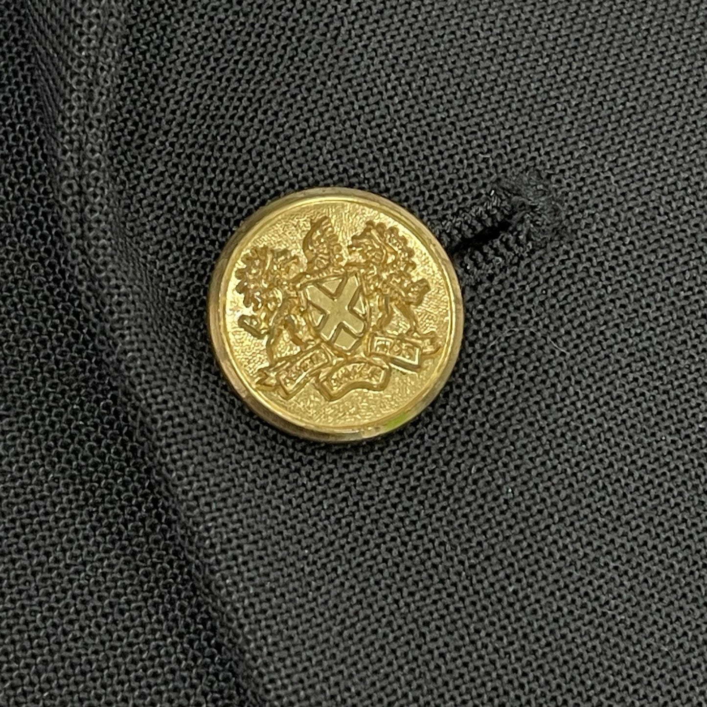 VTG Palm Beach Black 2 Gold Button Vented Notch Blazer Sport Coat USA Size 45