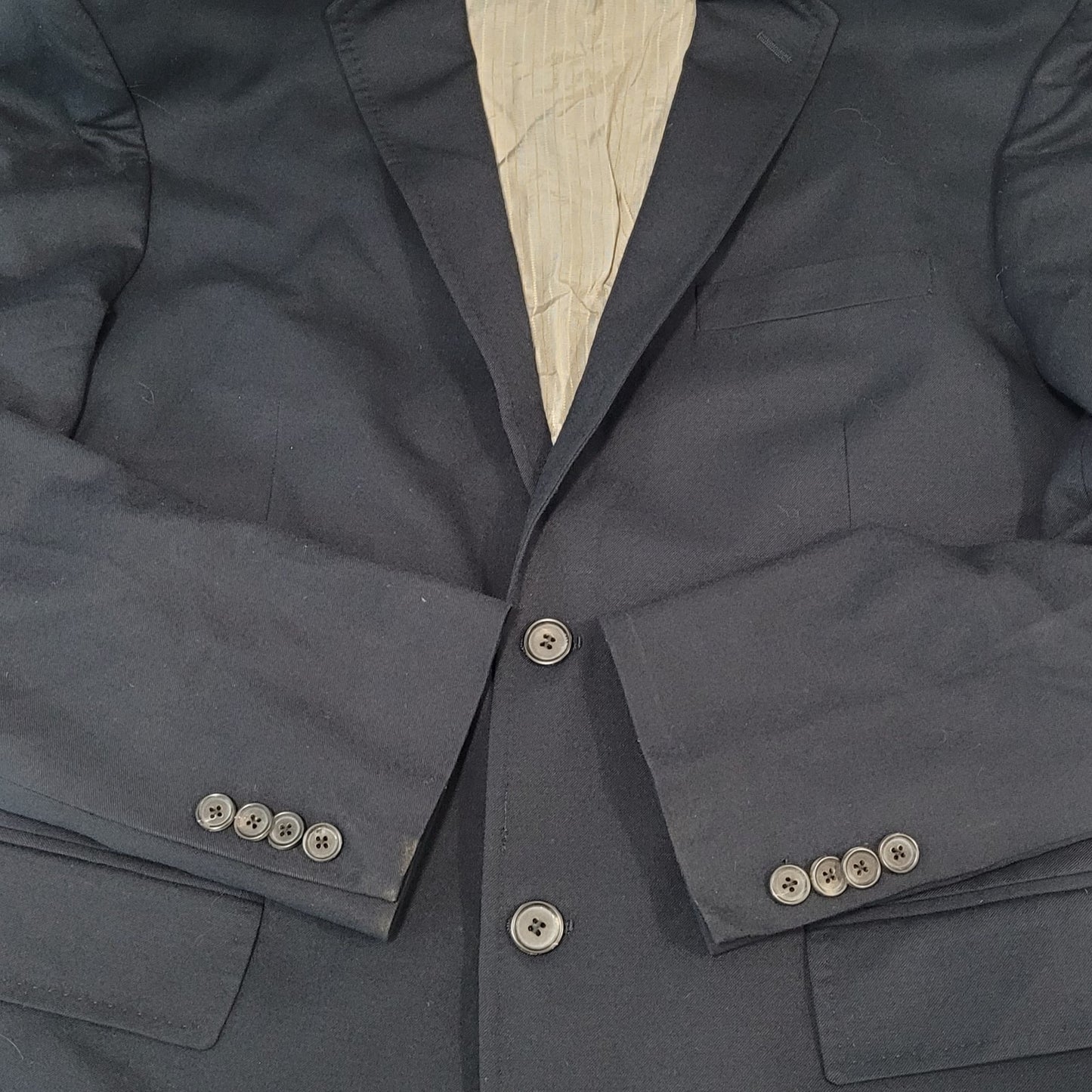 Billy Reid Dark Navy 2 Button Double Vented Notch Blazer Made In Italy Size 42R