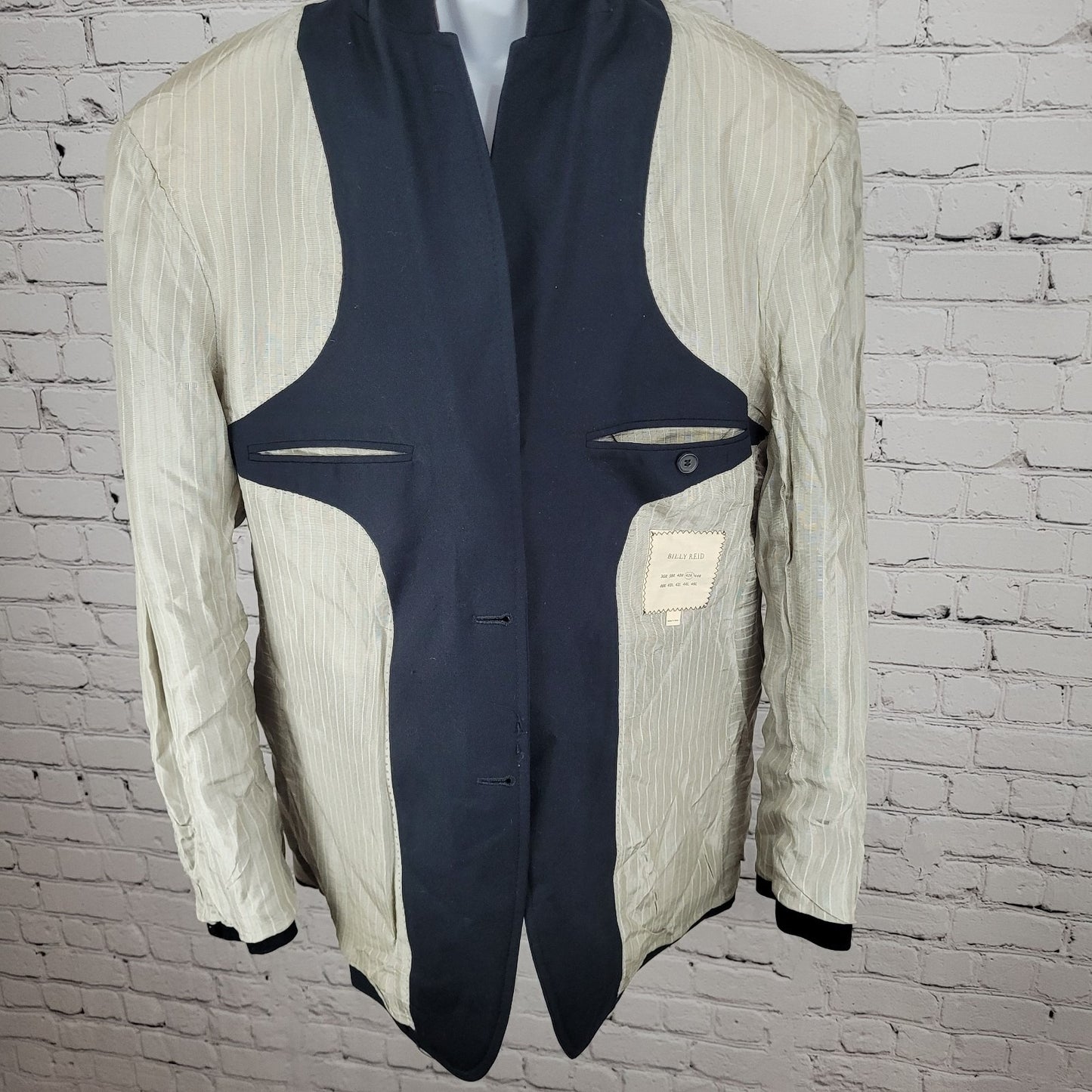 Billy Reid Dark Navy 2 Button Double Vented Notch Blazer Made In Italy Size 42R