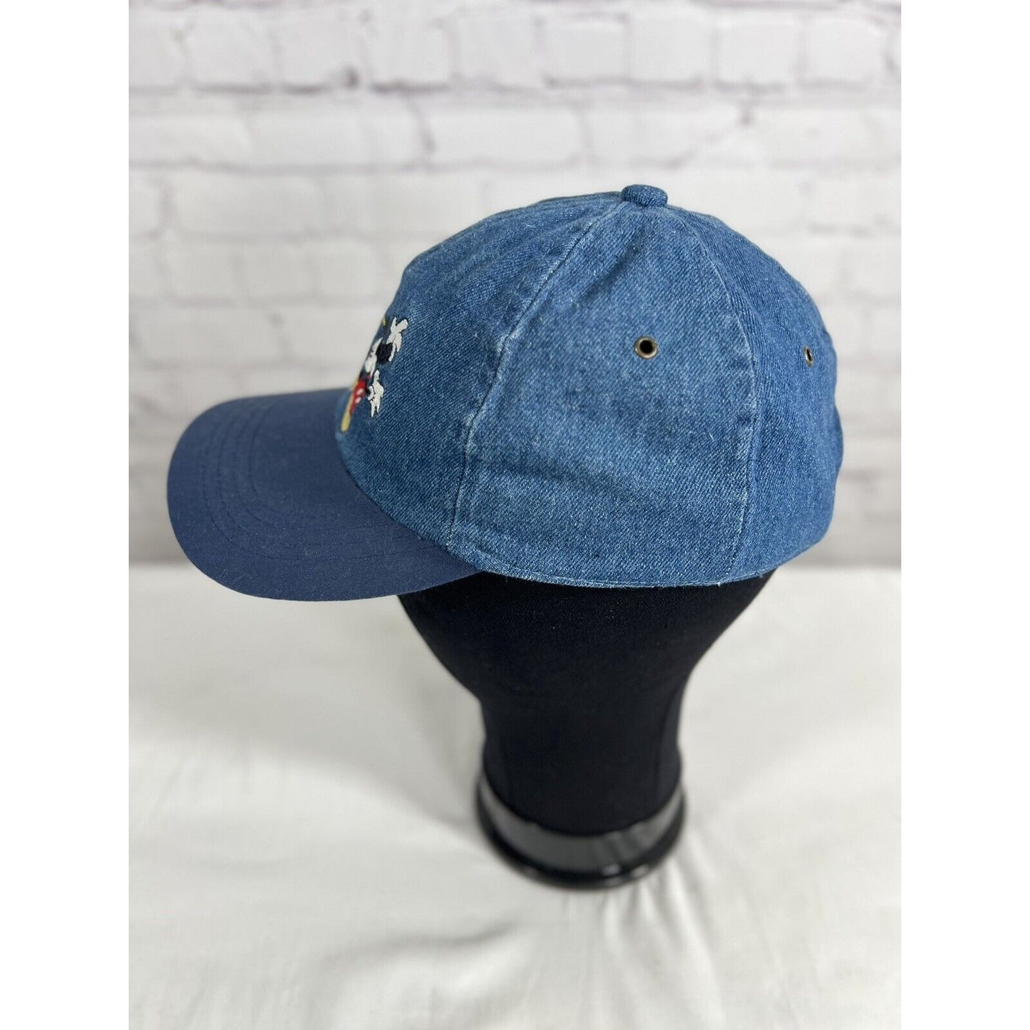 Vintage Mickey Mouse Unlimited Denim Hat Cap Stretch One Size Unisex Disney