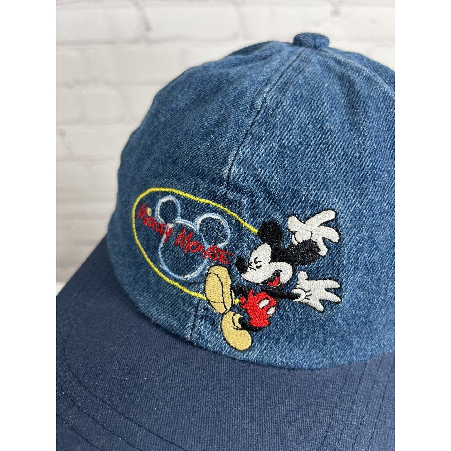 Vintage Mickey Mouse Unlimited Denim Hat Cap Stretch One Size Unisex Disney