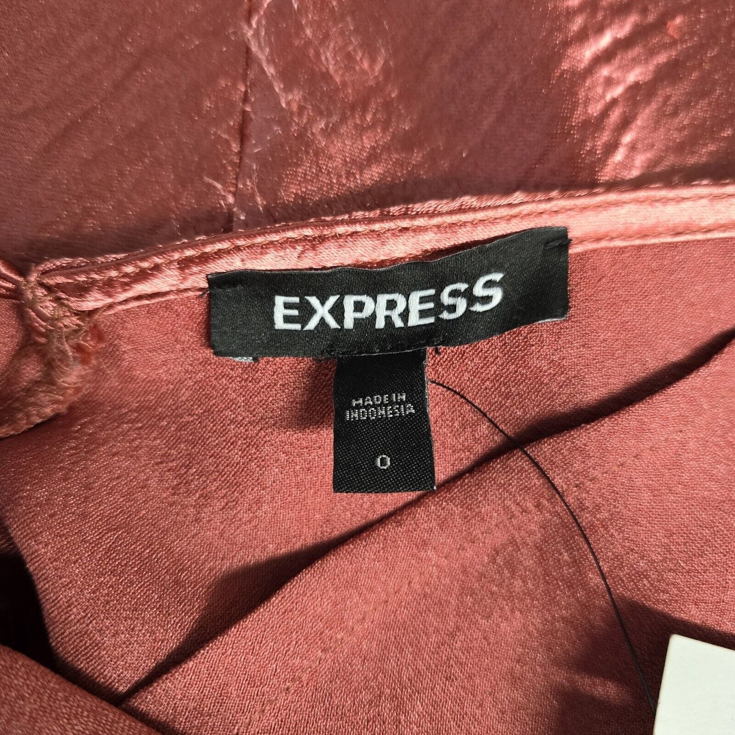 NWD Express Metallic Rose Gold Cocktail Slip Dress Strappy Chest Side Slits Sz 0