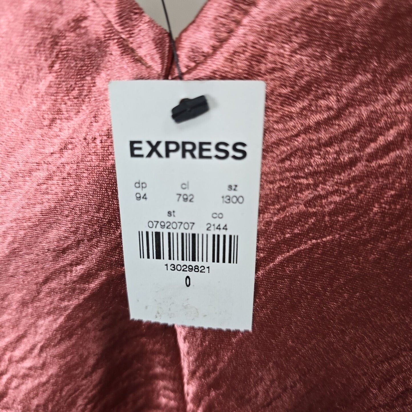 NWD Express Metallic Rose Gold Cocktail Slip Dress Strappy Chest Side Slits Sz 0