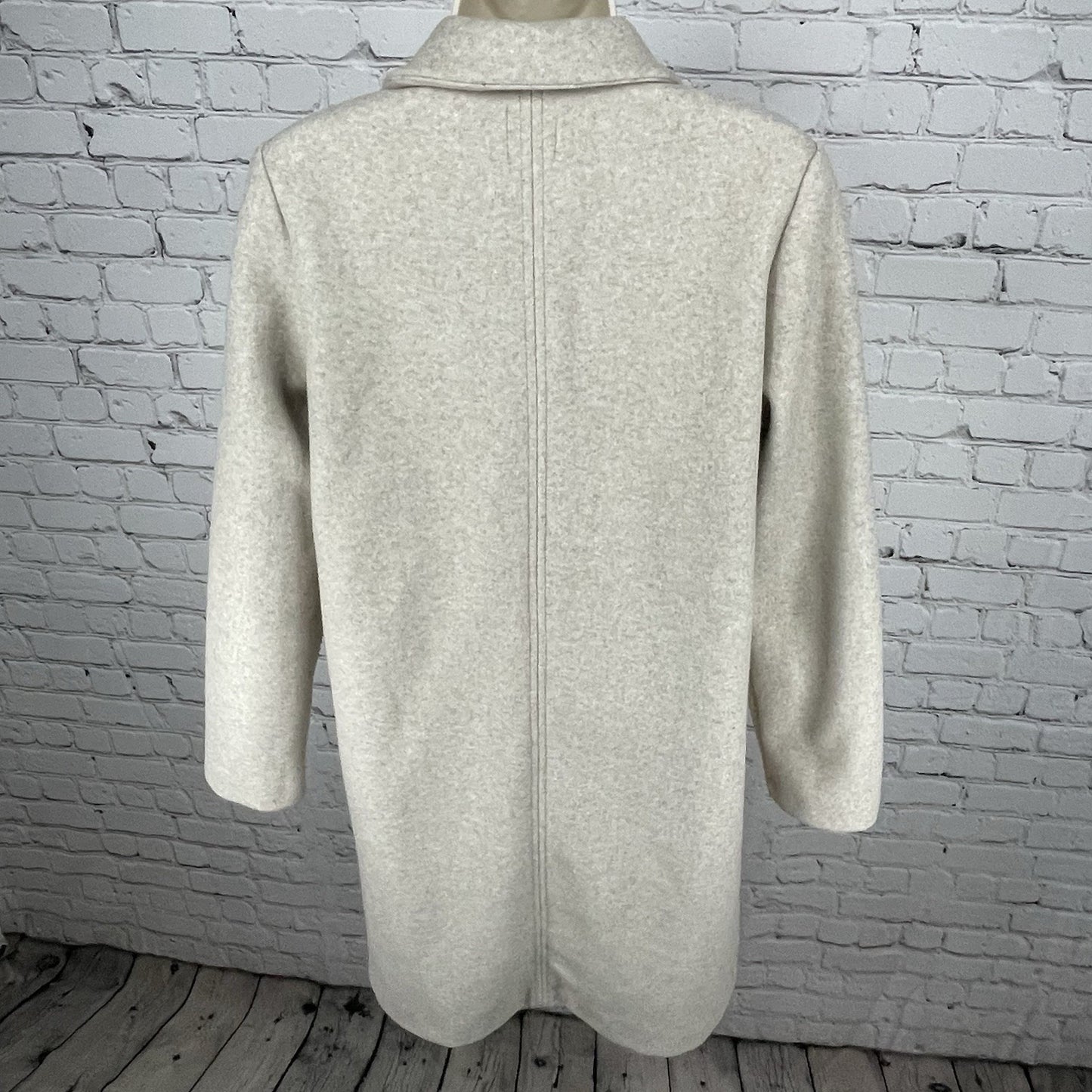 Zara Beige Open Classic Collared Long Jacket Pockets Sweater Cardigan Medium M