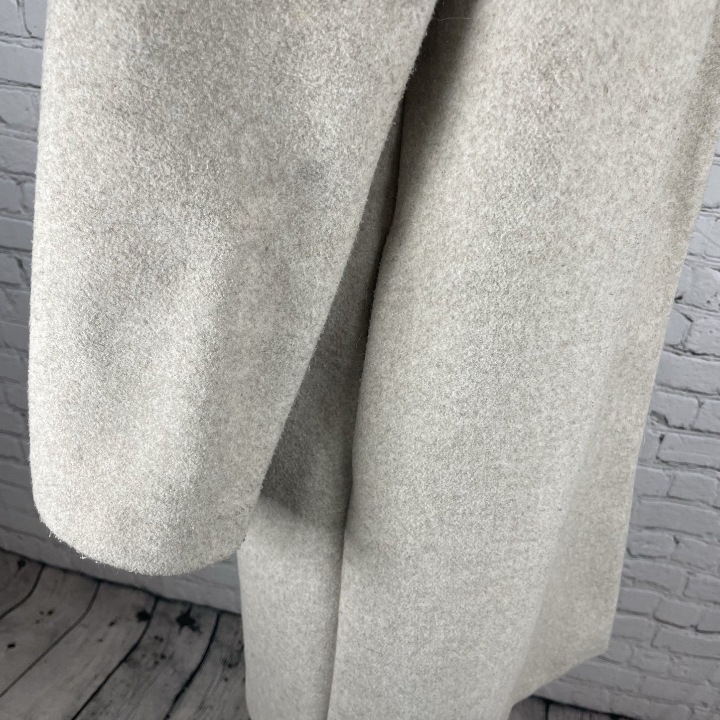 Zara Beige Open Classic Collared Long Jacket Pockets Sweater Cardigan Medium M