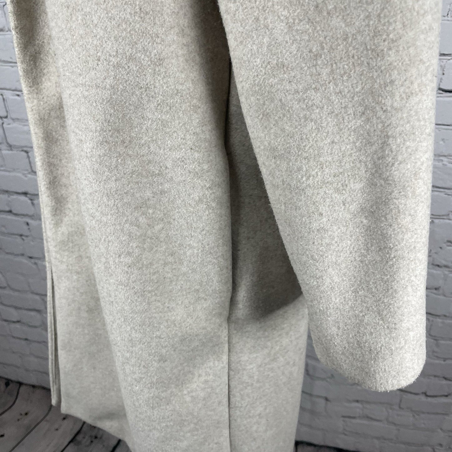 Zara Beige Open Classic Collared Long Jacket Pockets Sweater Cardigan Medium M
