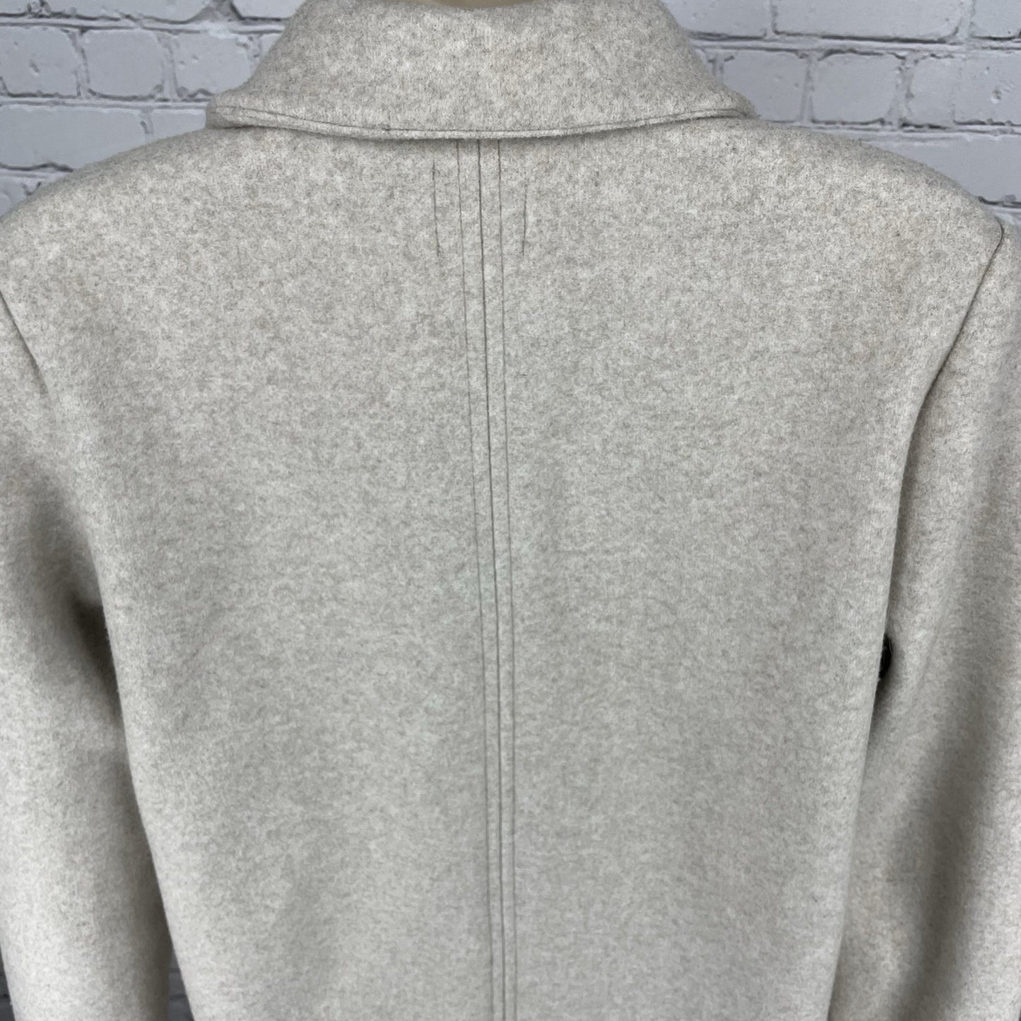 Zara Beige Open Classic Collared Long Jacket Pockets Sweater Cardigan Medium M