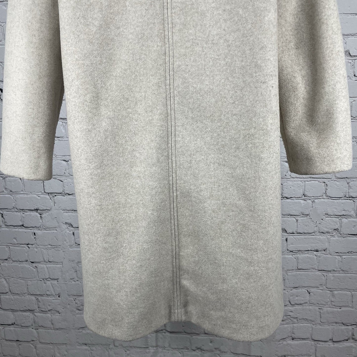 Zara Beige Open Classic Collared Long Jacket Pockets Sweater Cardigan Medium M