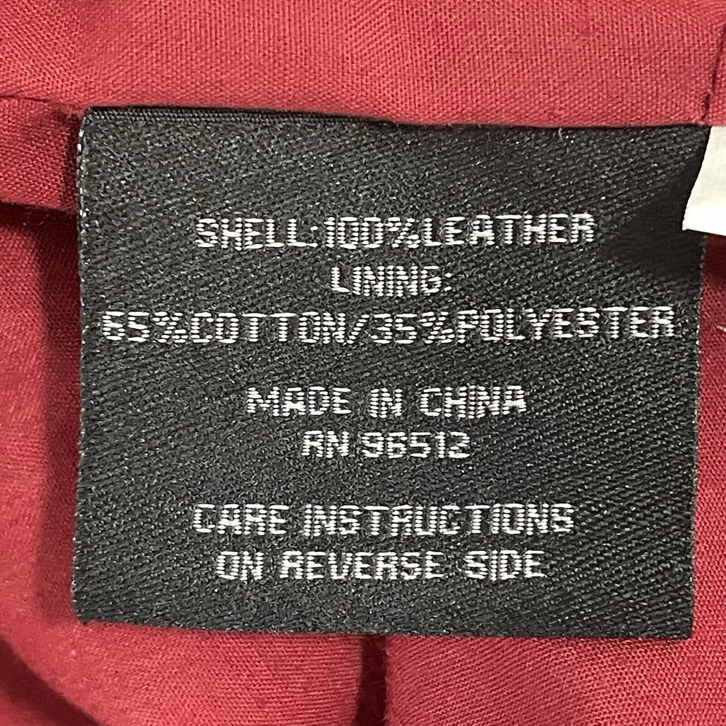 Saguardo Red Leather Suede Jacket Snap Puff Sleeve Pocket Lined Size Large L