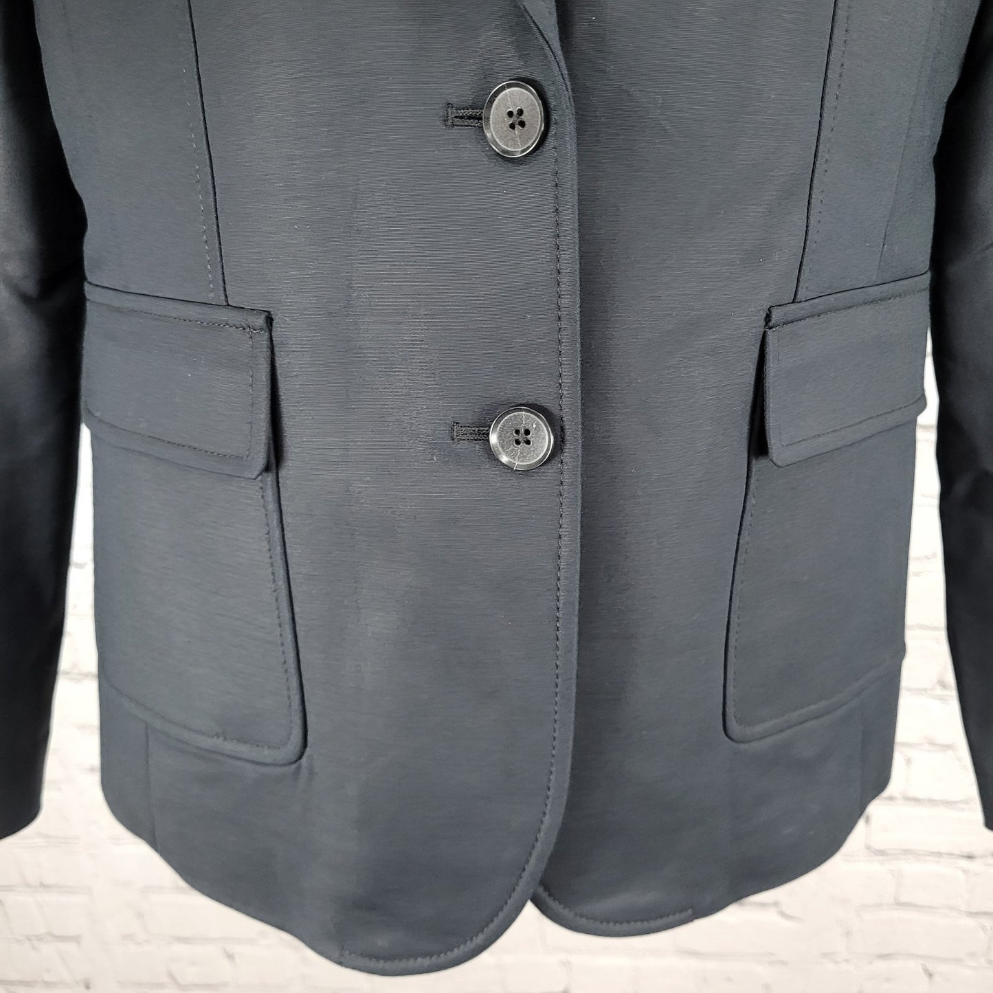 NWT Banana Republic Black Stretch 2 Button Vented Notch Blazer Jacket Size 8
