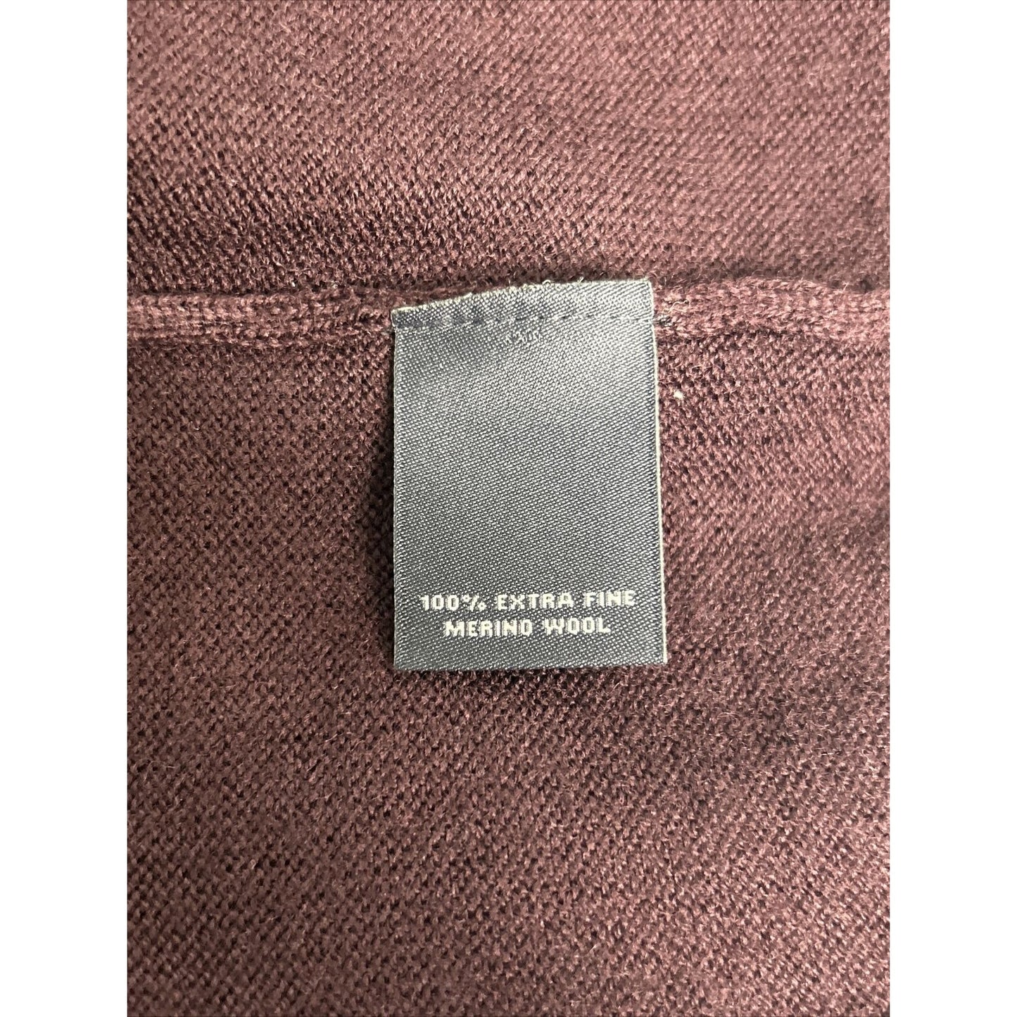 Hart Schaffner Marx Dark Purple Extra Fine Merino Wool V Neck Pullover Sweater L