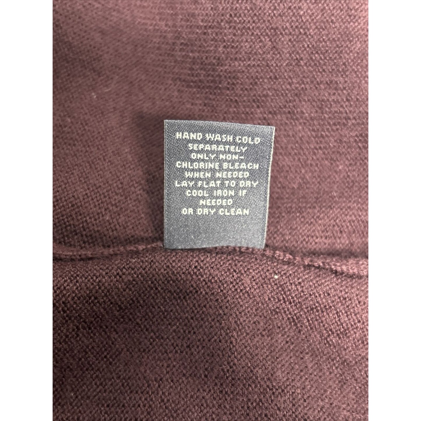 Hart Schaffner Marx Dark Purple Extra Fine Merino Wool V Neck Pullover Sweater L