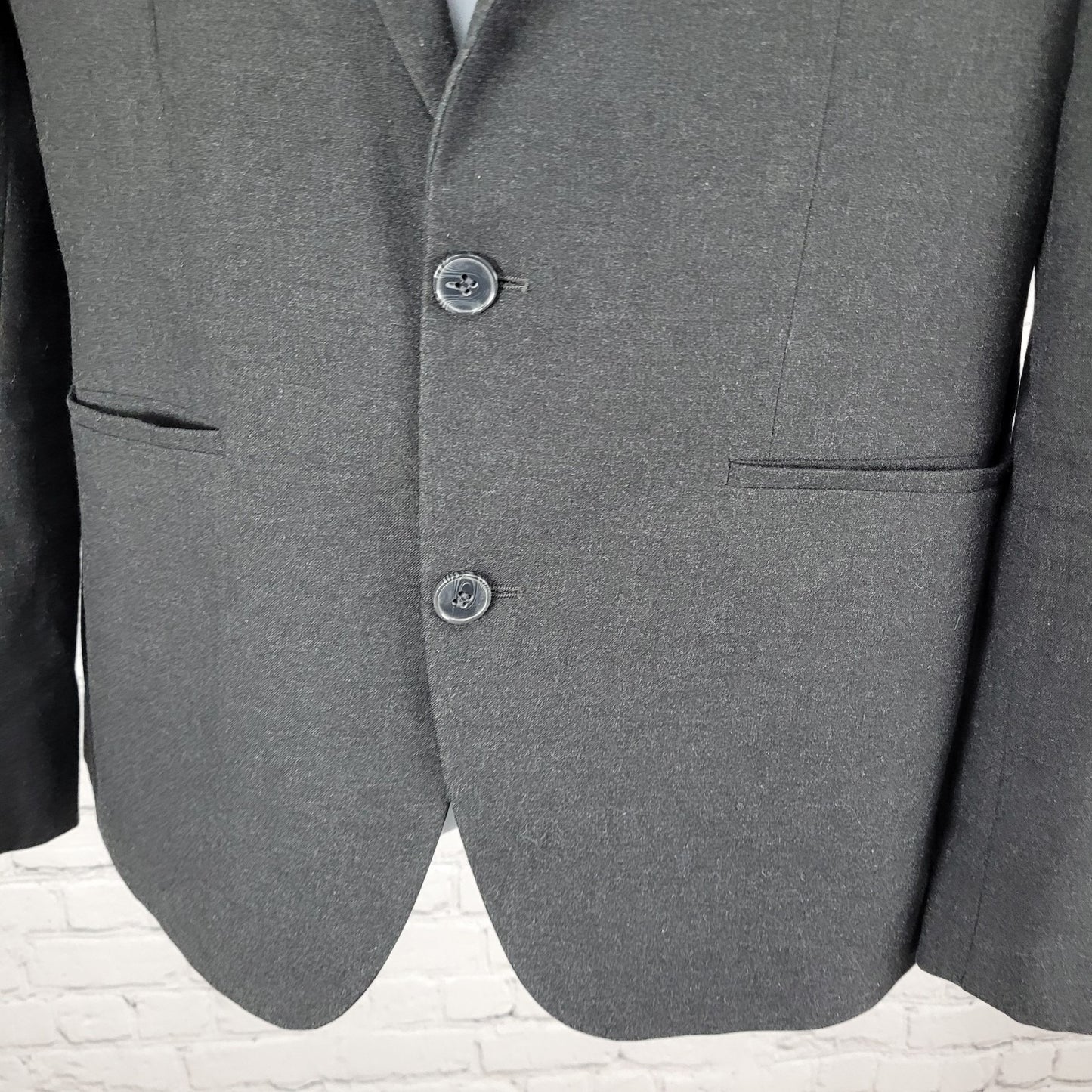 ASOS Grey Slim Fit 2 Button Vented Notch Stretch Blazer Sport Coat 42S *tear