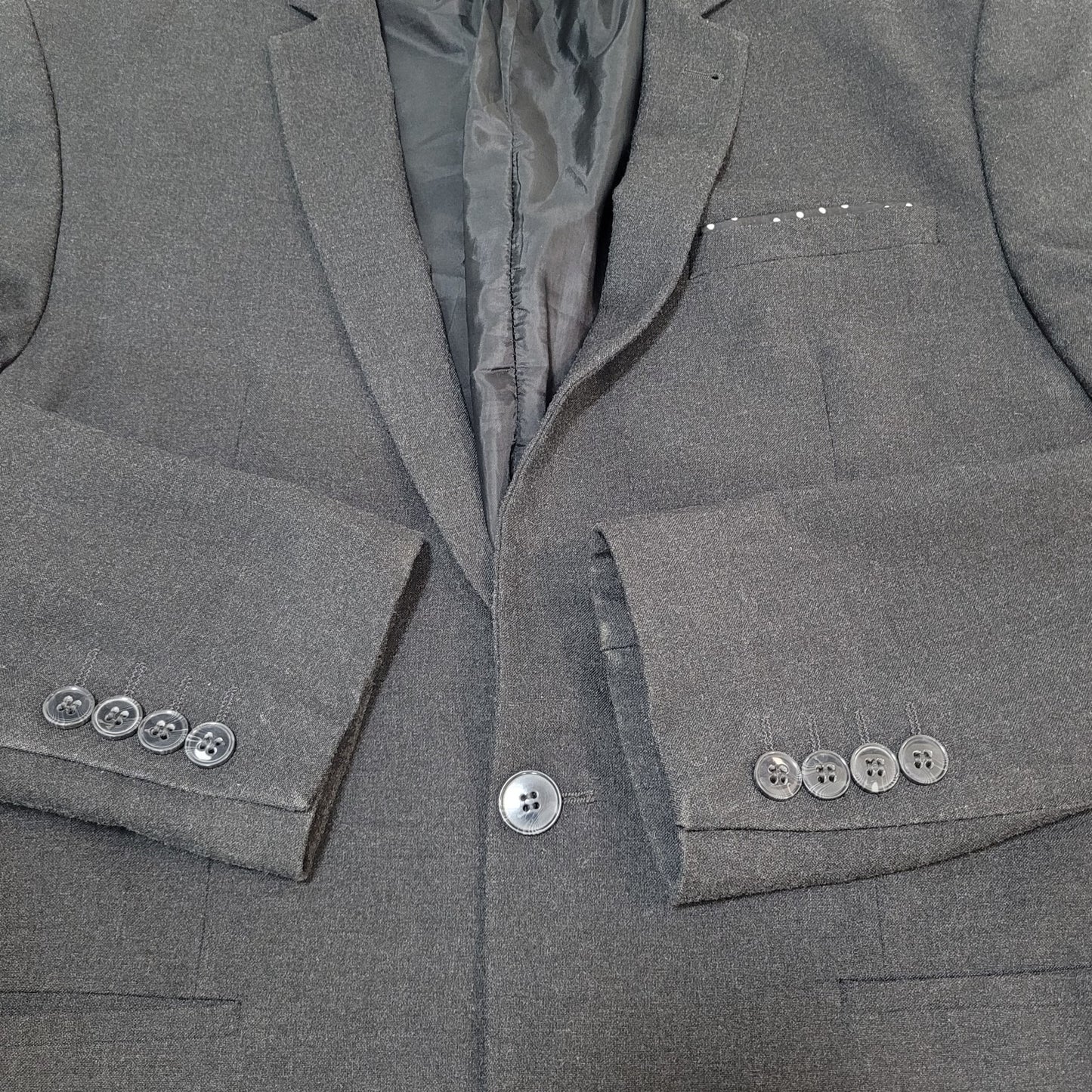 ASOS Grey Slim Fit 2 Button Vented Notch Stretch Blazer Sport Coat 42S *tear