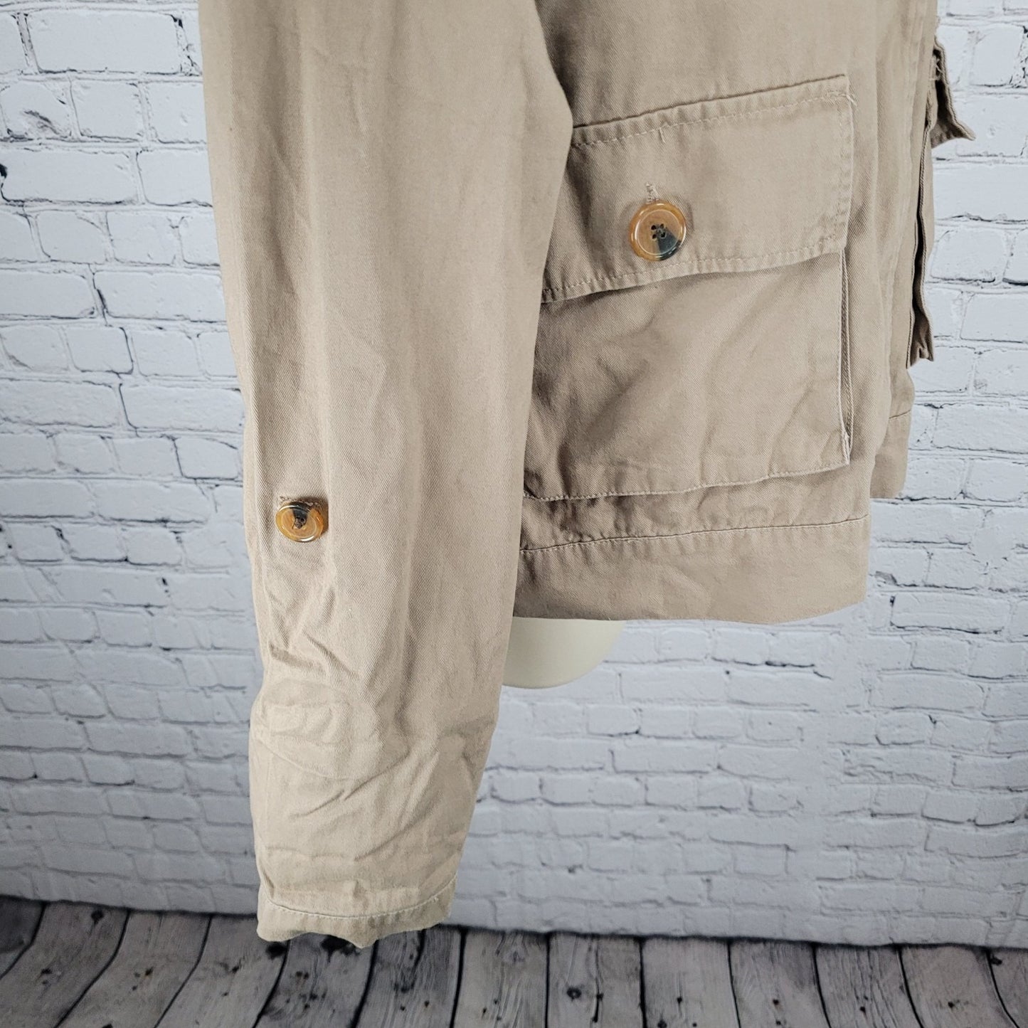 NWT Simply Blessed Light Mocha Brown 100% Cotton Unlined Jacket TWJK55 Size XL