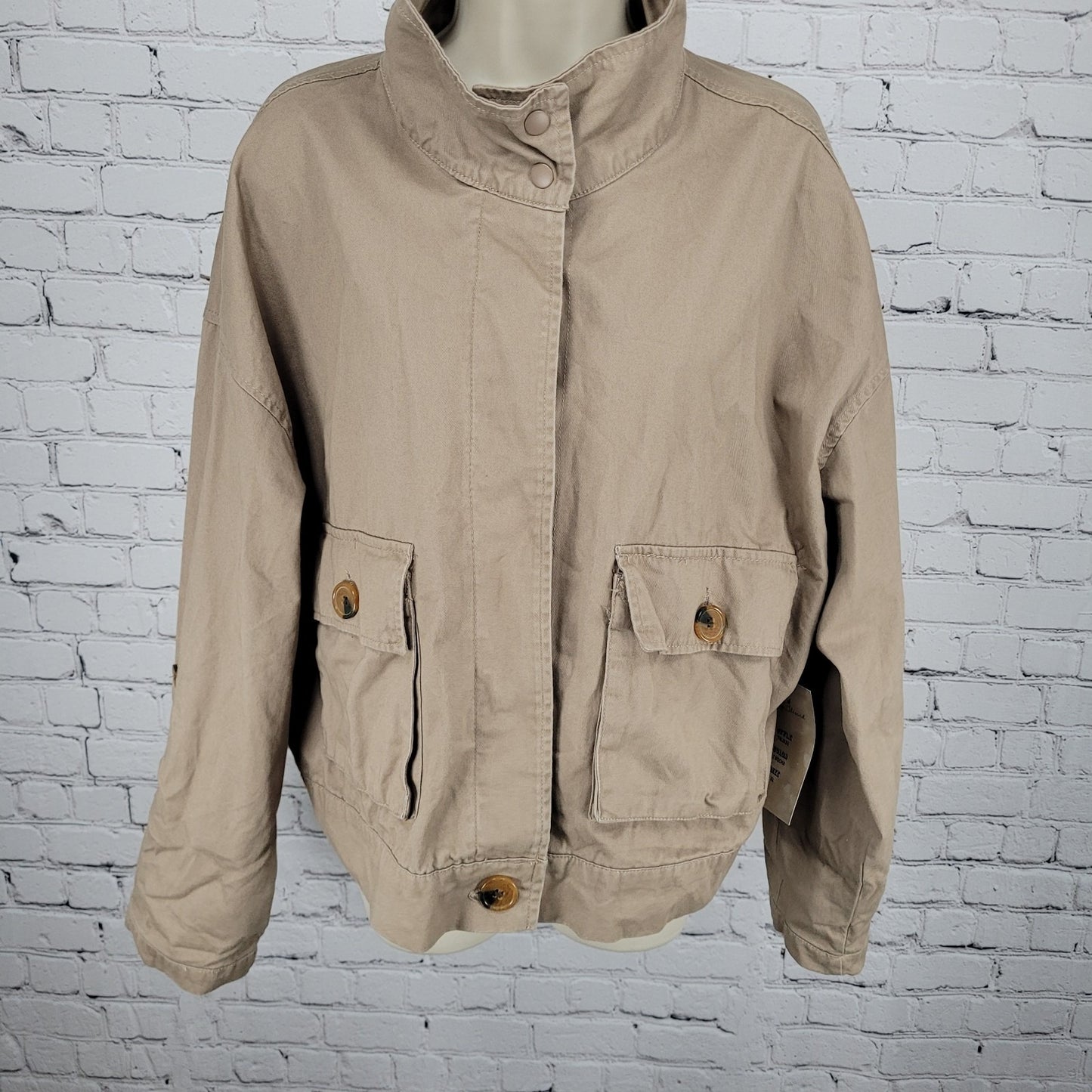 NWT Simply Blessed Light Mocha Brown 100% Cotton Unlined Jacket TWJK55 Size XL