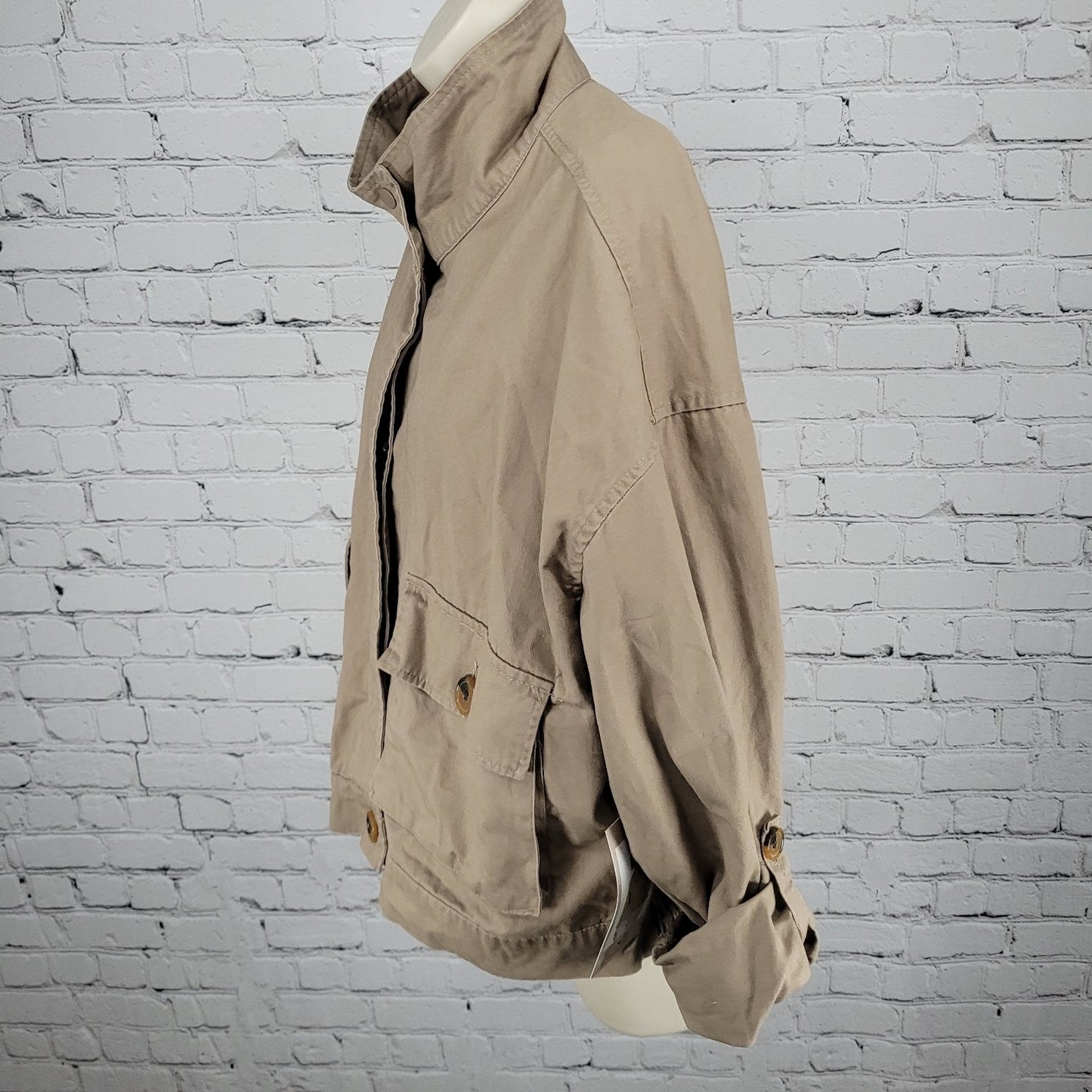 NWT Simply Blessed Light Mocha Brown 100% Cotton Unlined Jacket TWJK55 Size XL