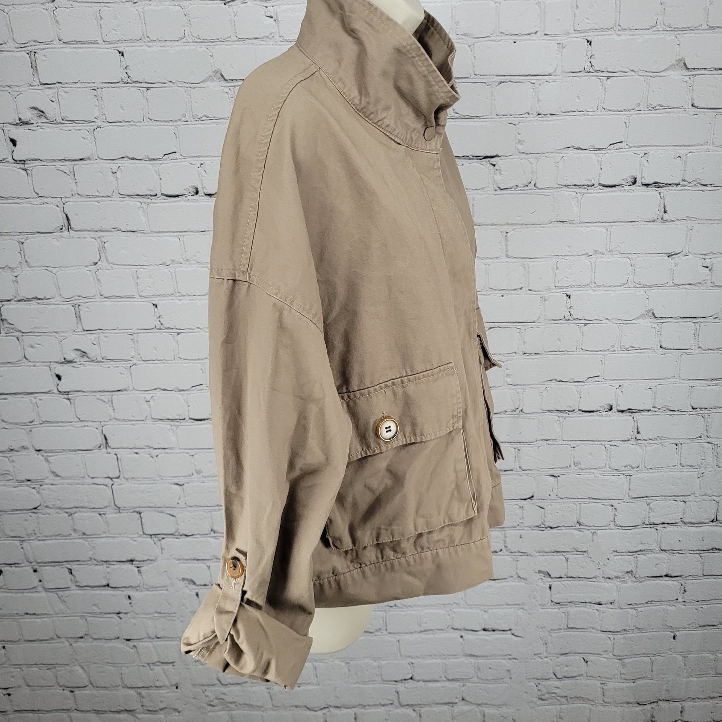 NWT Simply Blessed Light Mocha Brown 100% Cotton Unlined Jacket TWJK55 Size XL