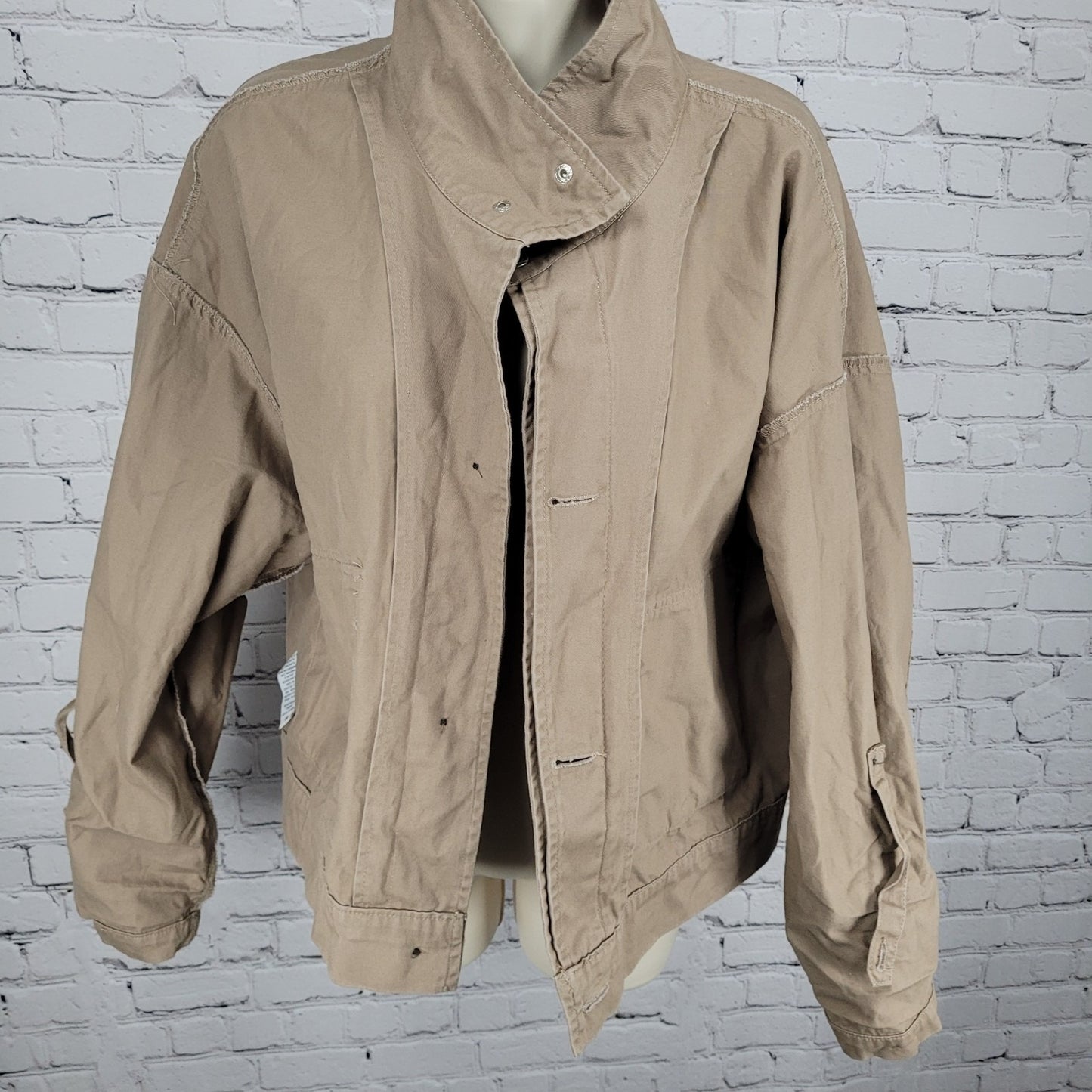 NWT Simply Blessed Light Mocha Brown 100% Cotton Unlined Jacket TWJK55 Size XL