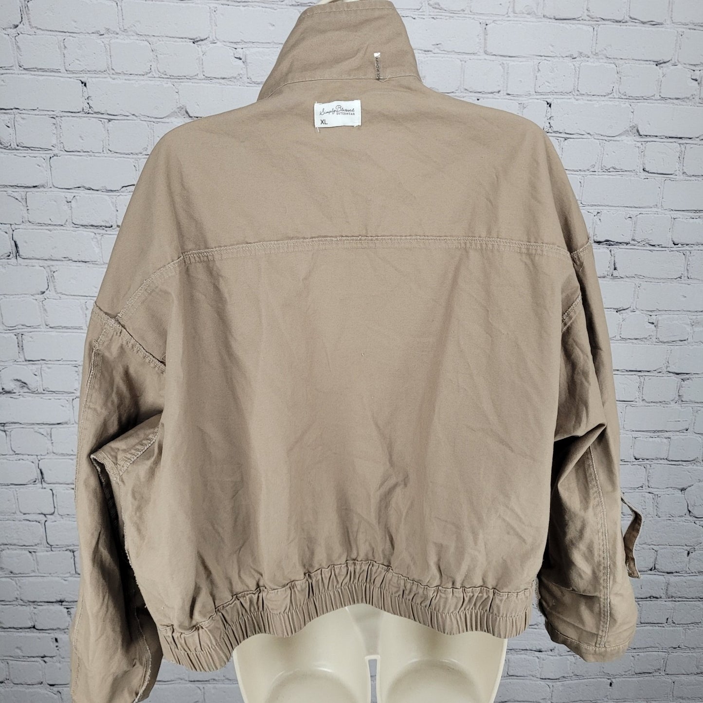 NWT Simply Blessed Light Mocha Brown 100% Cotton Unlined Jacket TWJK55 Size XL