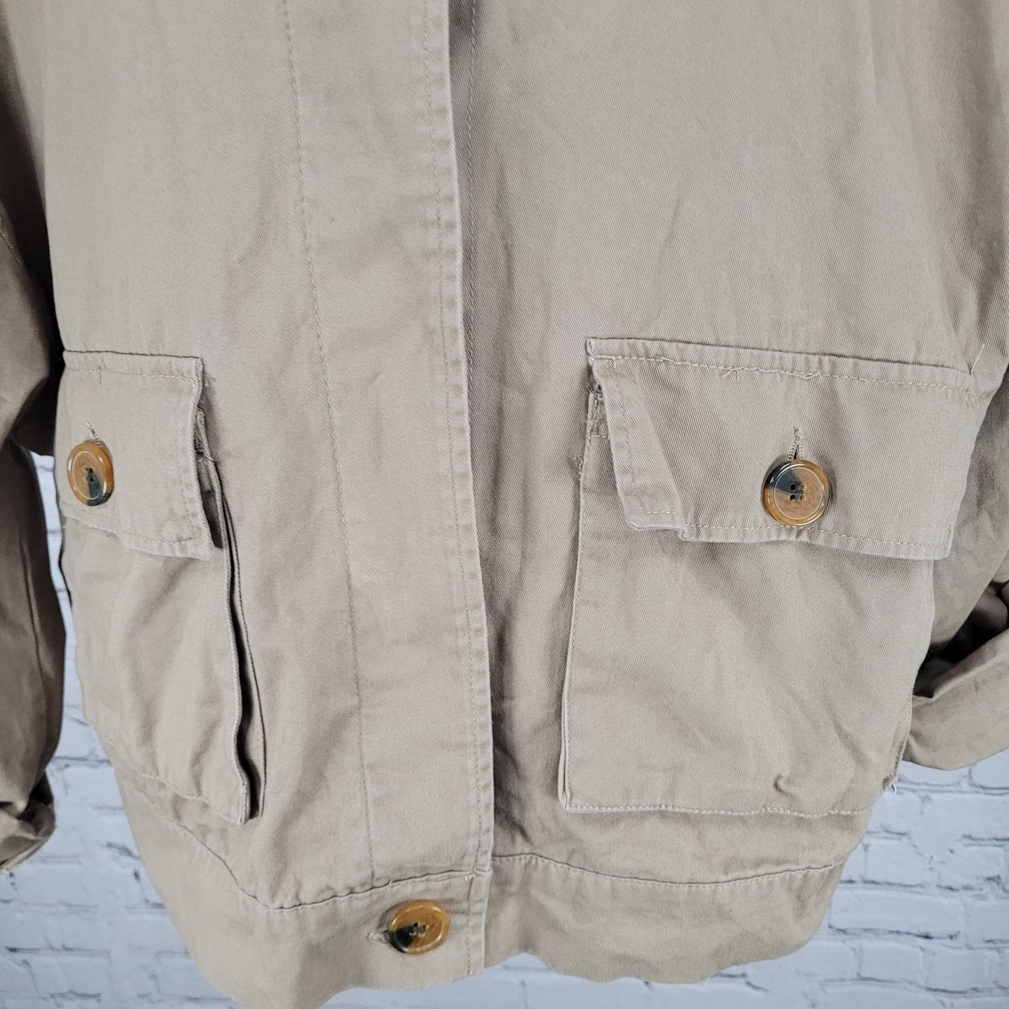 NWT Simply Blessed Light Mocha Brown 100% Cotton Unlined Jacket TWJK55 Size XL