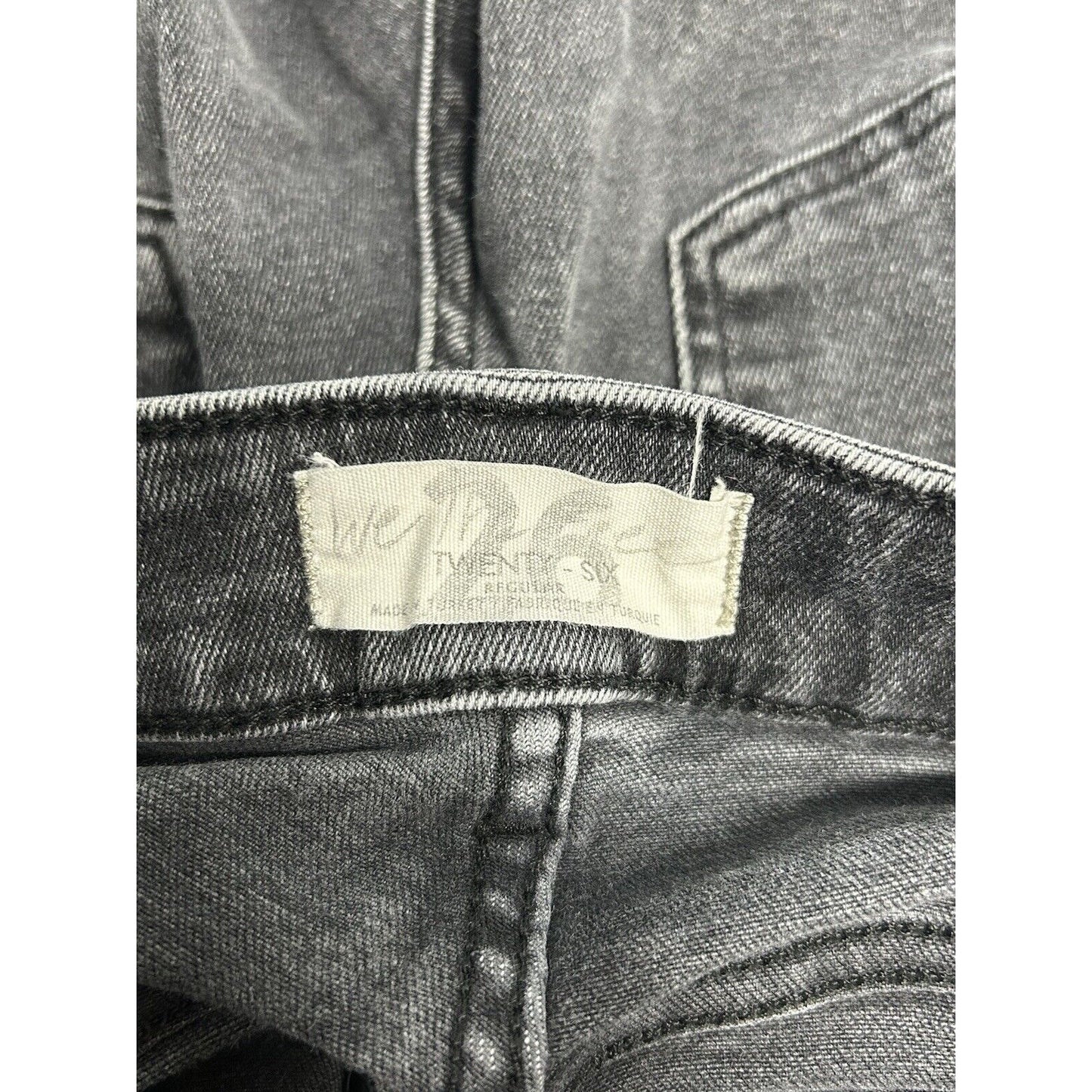 We The Free Distressed Faded Black Raw Hem Mid Rise Skinny Jeans 26 (26 X 26)