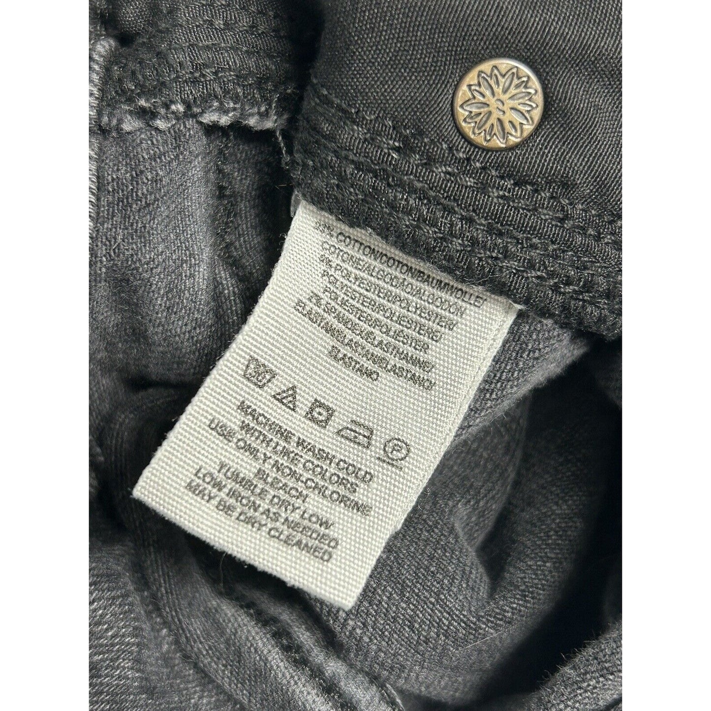 We The Free Distressed Faded Black Raw Hem Mid Rise Skinny Jeans 26 (26 X 26)