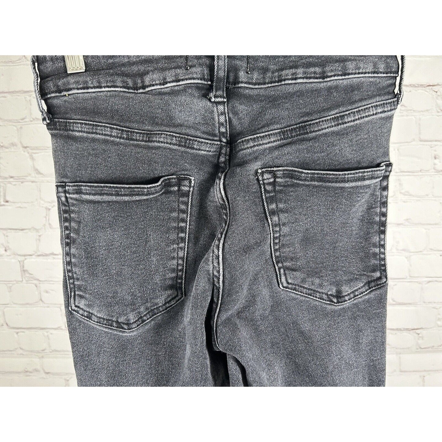 We The Free Distressed Faded Black Raw Hem Mid Rise Skinny Jeans 26 (26 X 26)