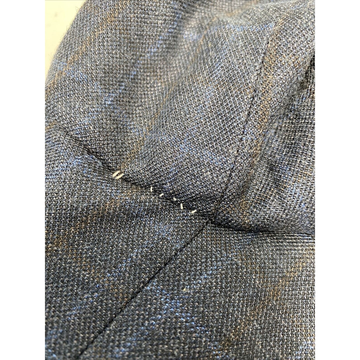 Pronto Uomo Blue Brown Plaid Wool Silk Blend 2 Button Jacket Blazer 46R