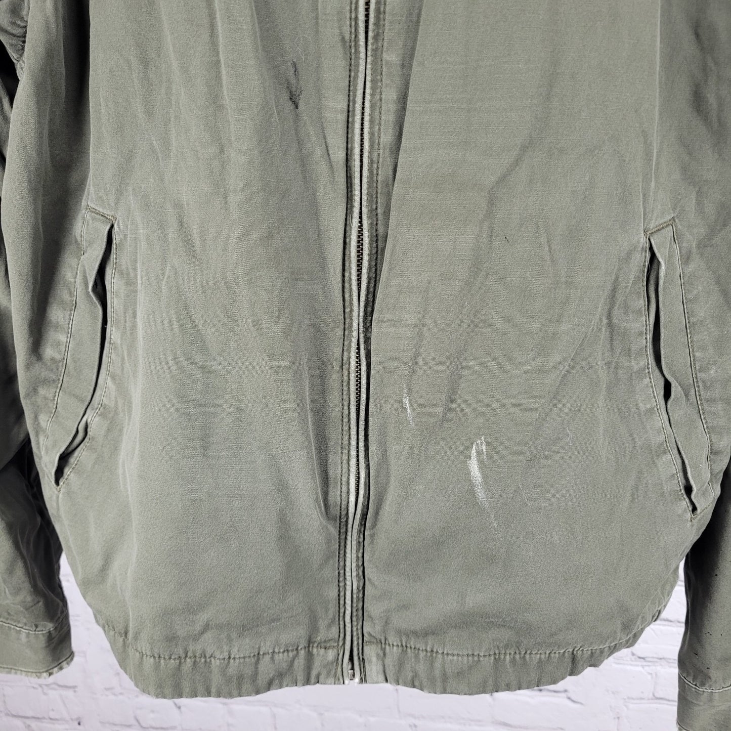 VTG Tommy Hilfiger Green 100% Cotton Mesh Lined Lightweight Zip Jacket Size XL