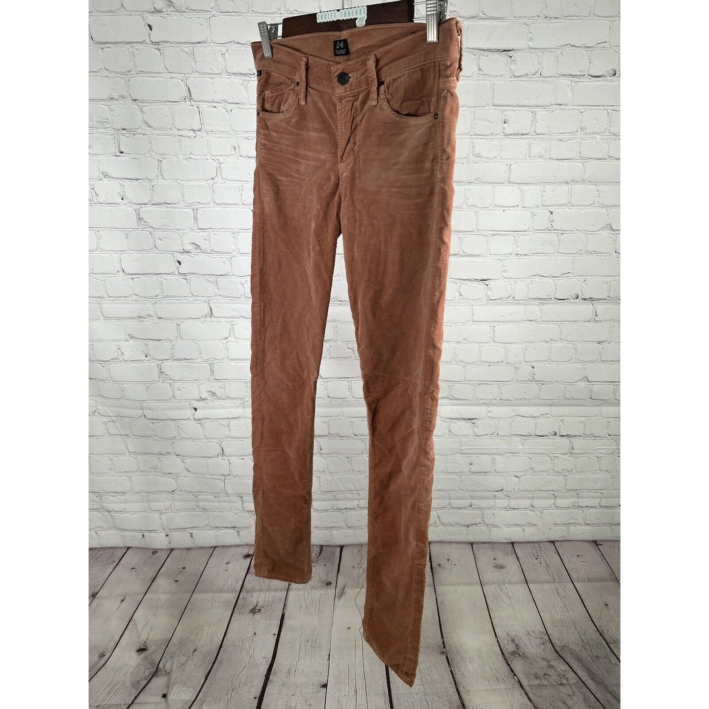 Citizens of Humanity Avedon Low Rise Skinny Leg Peach Velvet Jeans 26 (28 x 32)