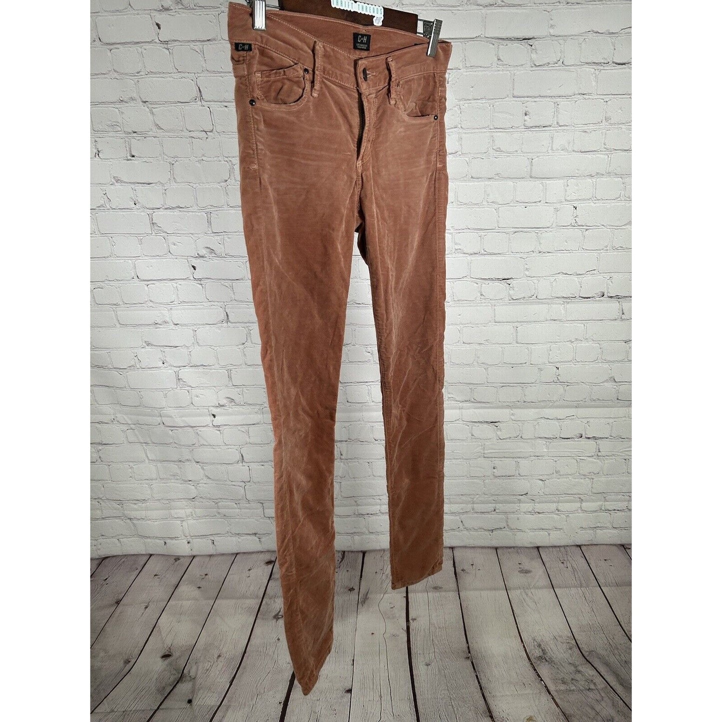 Citizens of Humanity Avedon Low Rise Skinny Leg Peach Velvet Jeans 26 (28 x 32)
