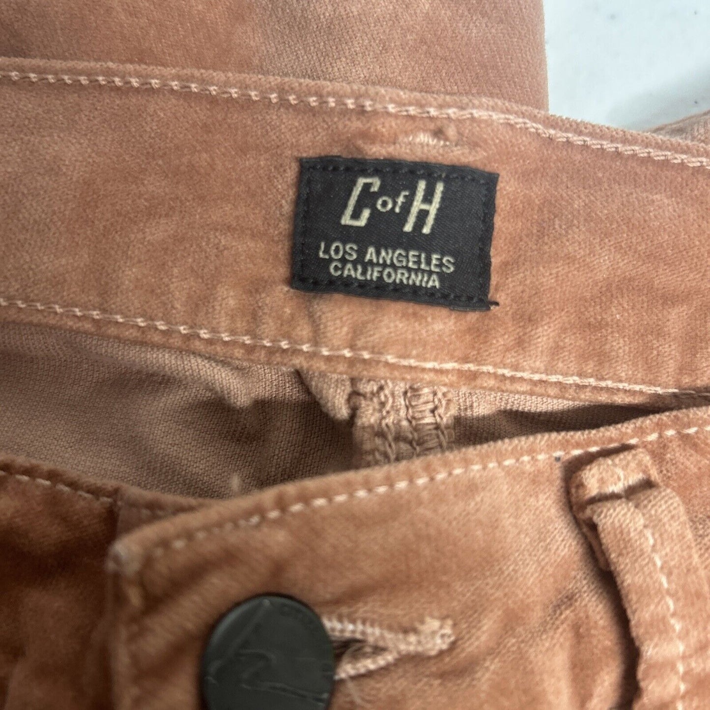 Citizens of Humanity Avedon Low Rise Skinny Leg Peach Velvet Jeans 26 (28 x 32)