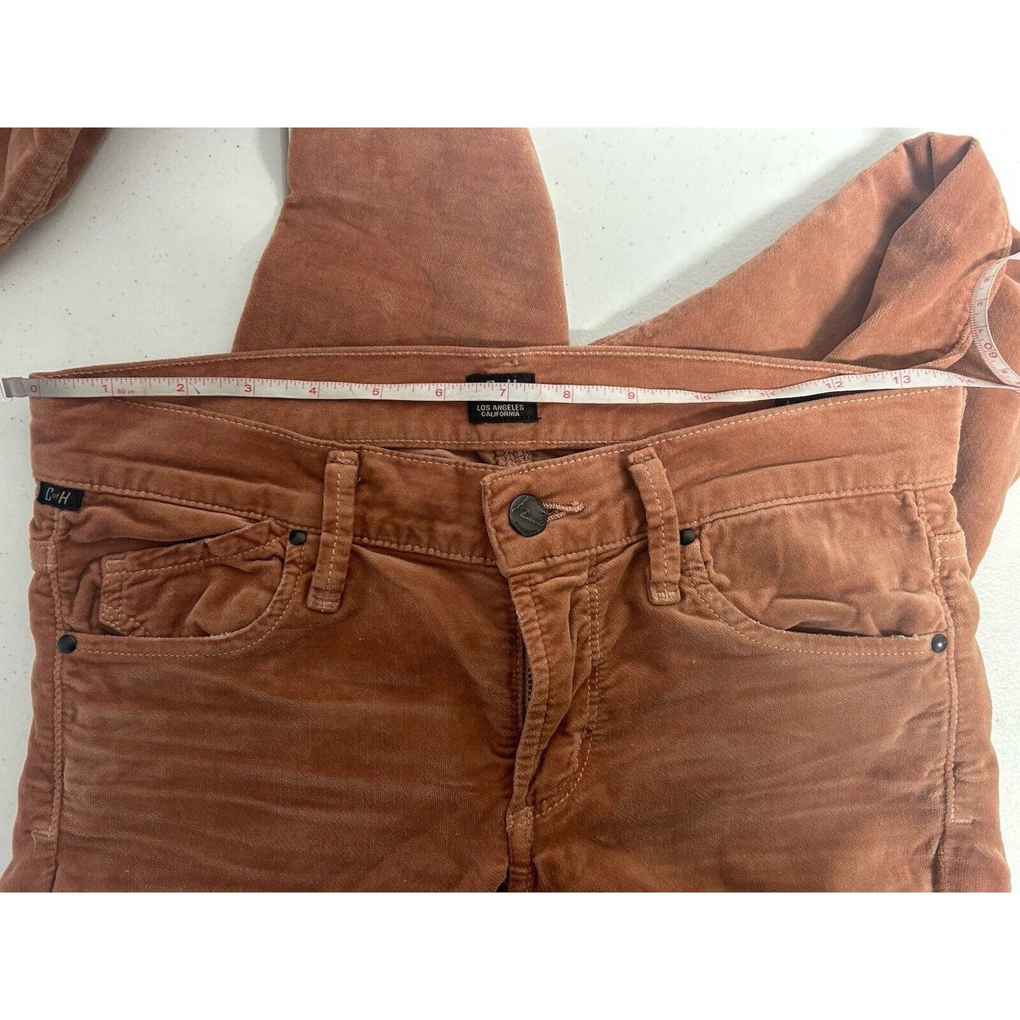 Citizens of Humanity Avedon Low Rise Skinny Leg Peach Velvet Jeans 26 (28 x 32)