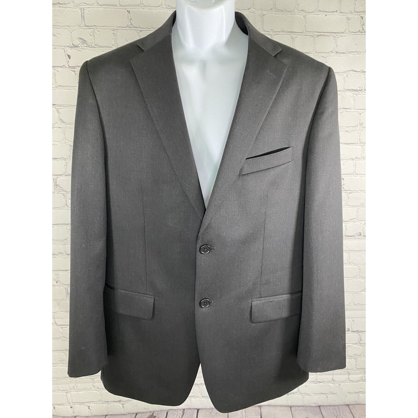 Tommy Hilfiger Solid Black 100% Wool 2 Button Single Vent Jacket Blazer 40R