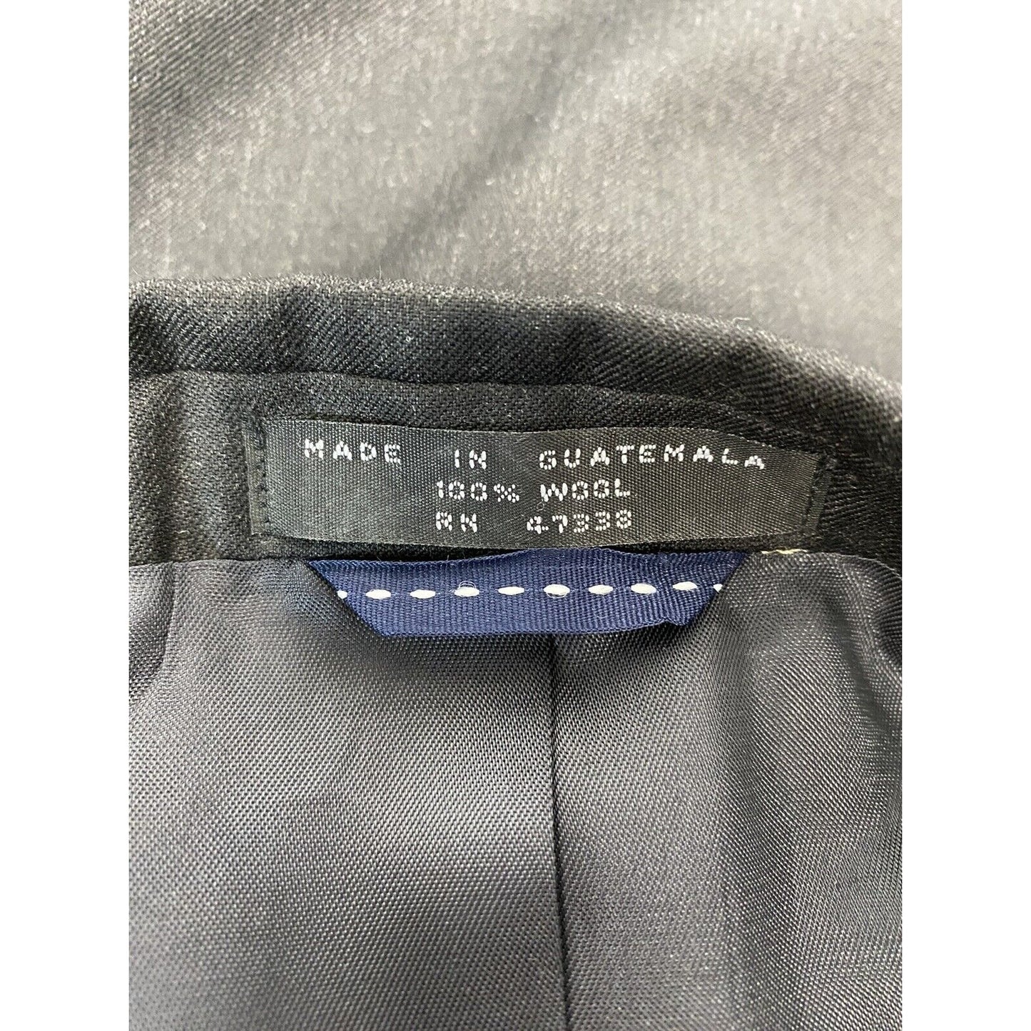 Tommy Hilfiger Solid Black 100% Wool 2 Button Single Vent Jacket Blazer 40R