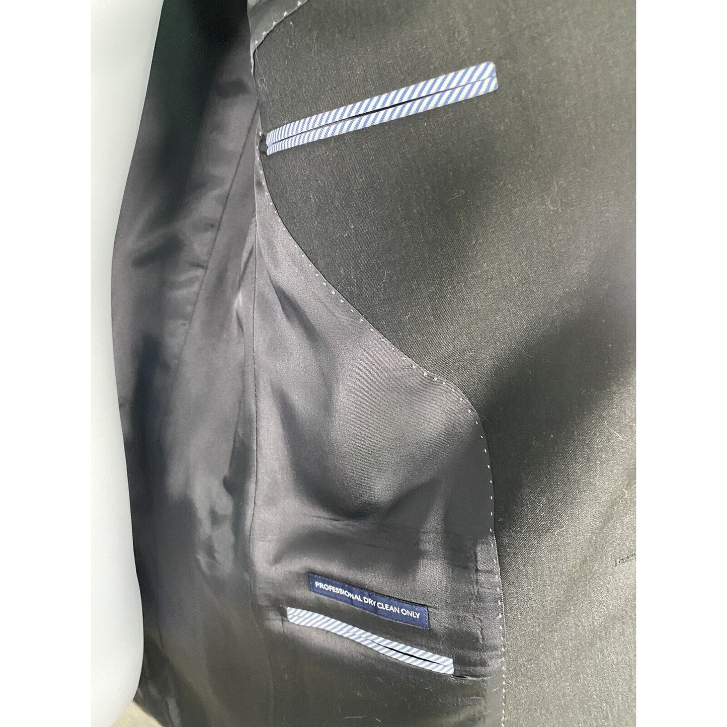 Tommy Hilfiger Solid Black 100% Wool 2 Button Single Vent Jacket Blazer 40R