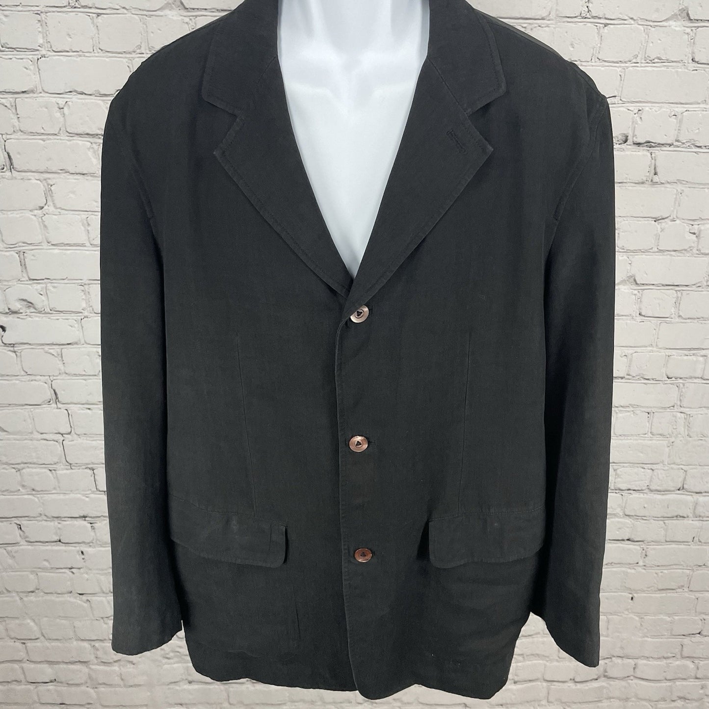 Tommy Bahama Black Silk Linen Island Soft Lightweight Blazer Jacket Size Large L