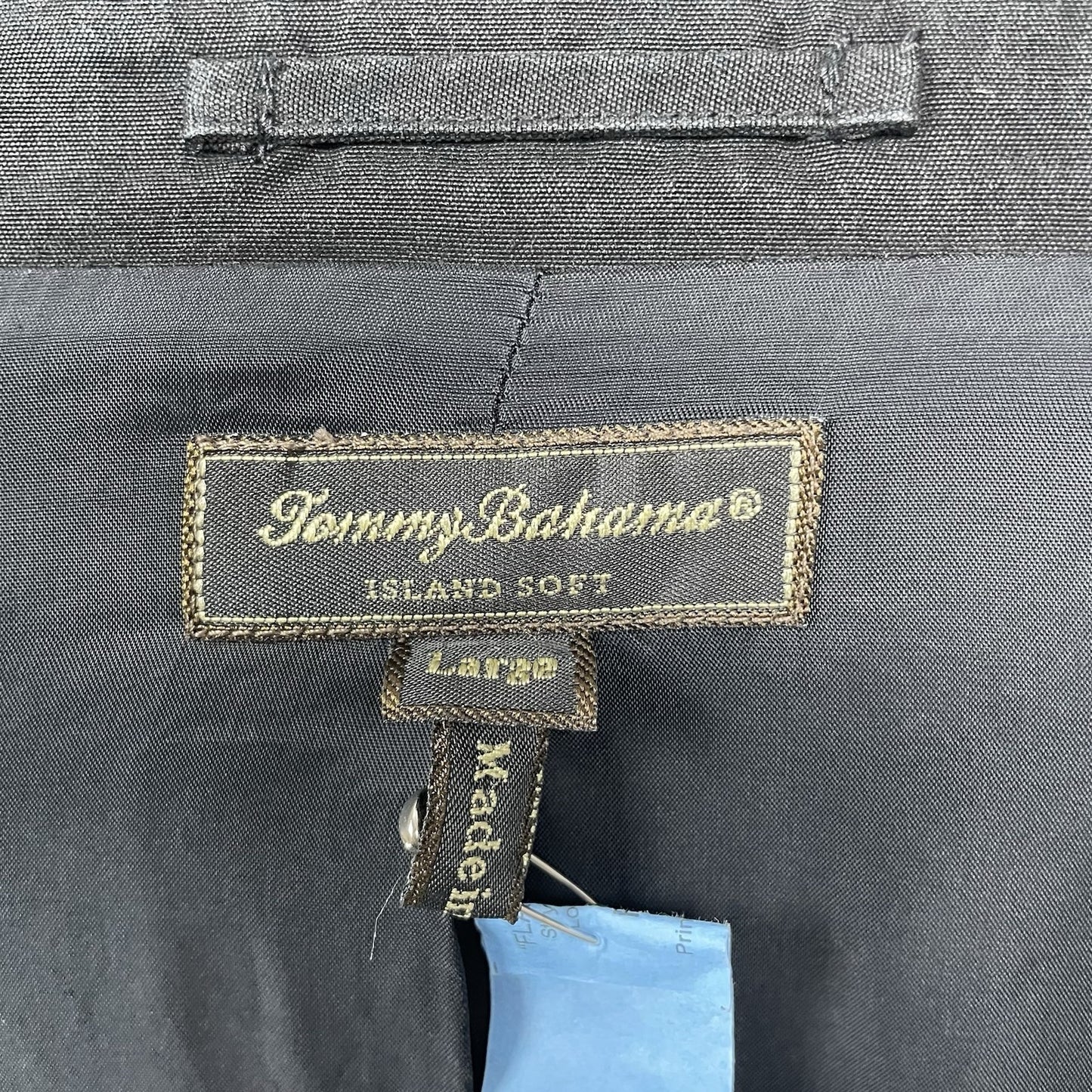 Tommy Bahama Black Silk Linen Island Soft Lightweight Blazer Jacket Size Large L