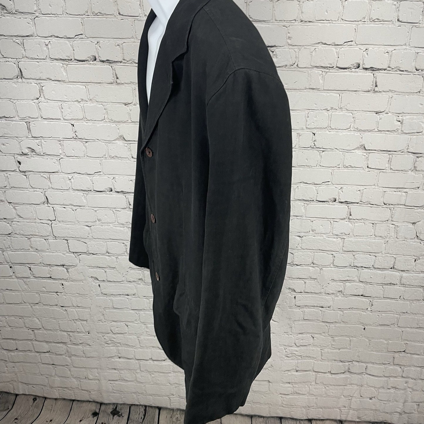 Tommy Bahama Black Silk Linen Island Soft Lightweight Blazer Jacket Size Large L