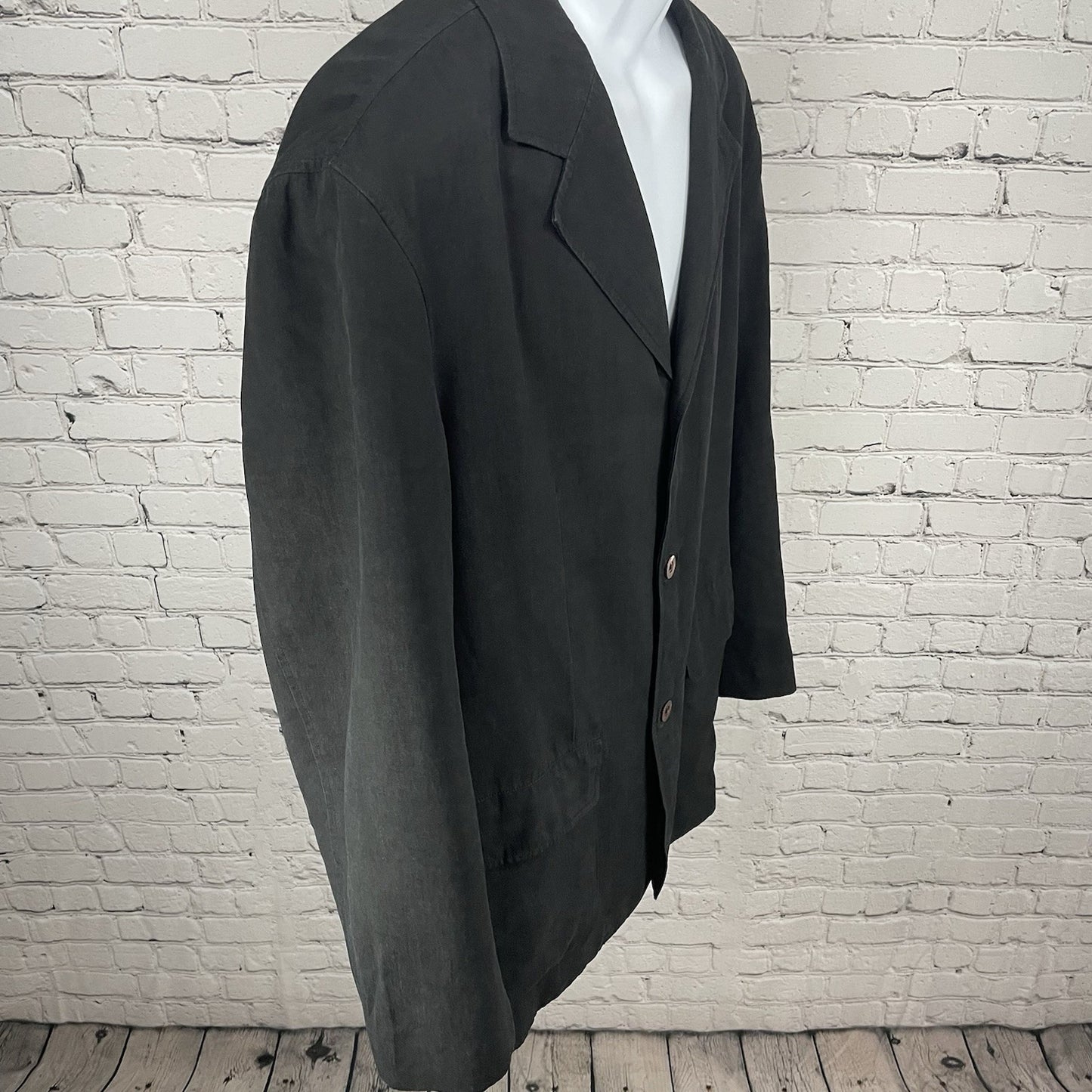 Tommy Bahama Black Silk Linen Island Soft Lightweight Blazer Jacket Size Large L