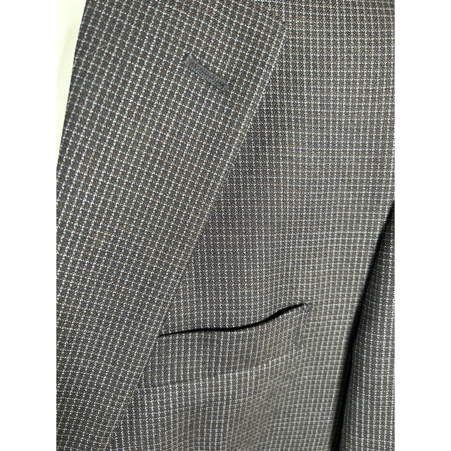 Jos A Bank Navy Blue Graph Check 100% Wool Tailored Fit Men’s Jacket Blazer 38R
